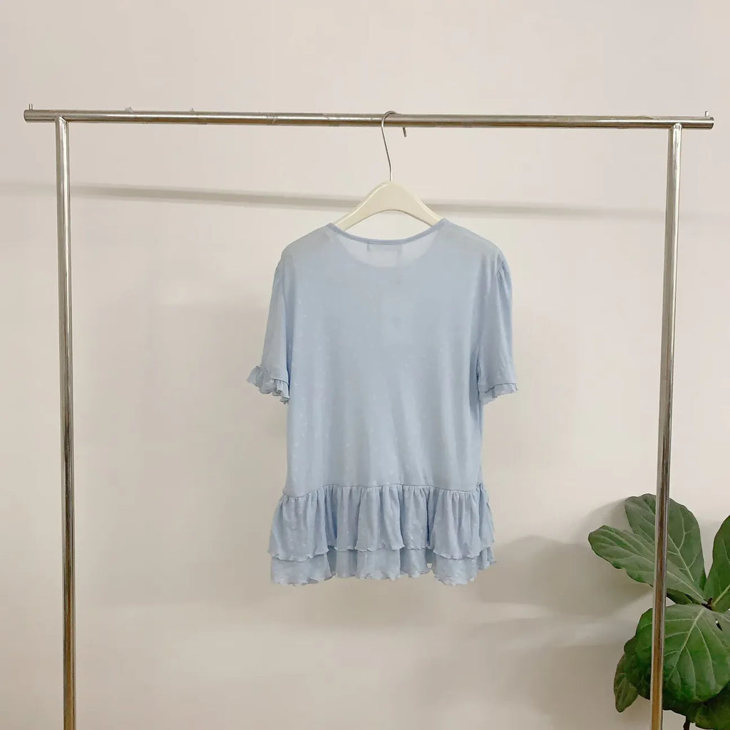 HELLO MILK TEE- 84861 碎花拼接衫