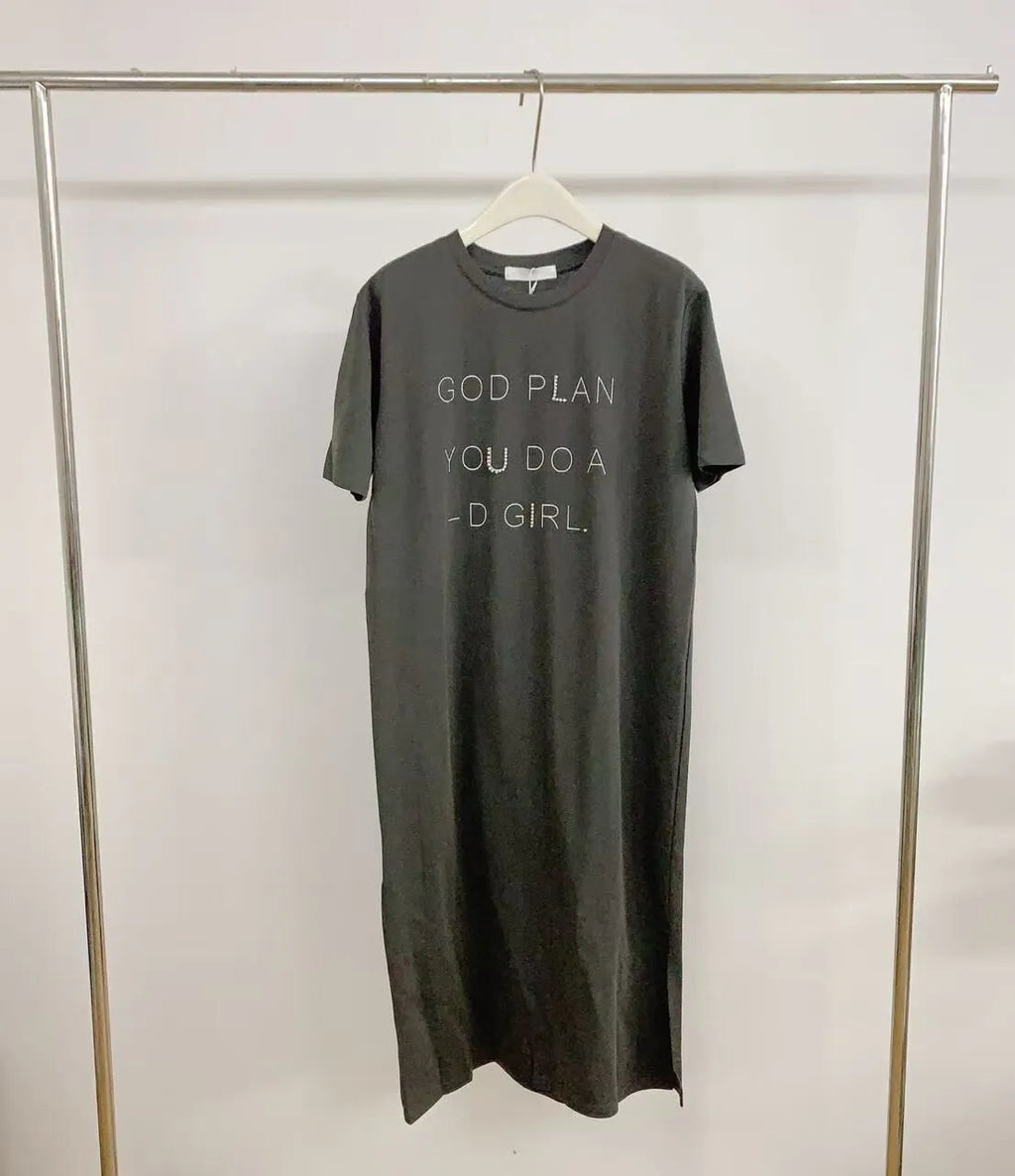 HELLO MILK TEE-84752 圓領連衣裙