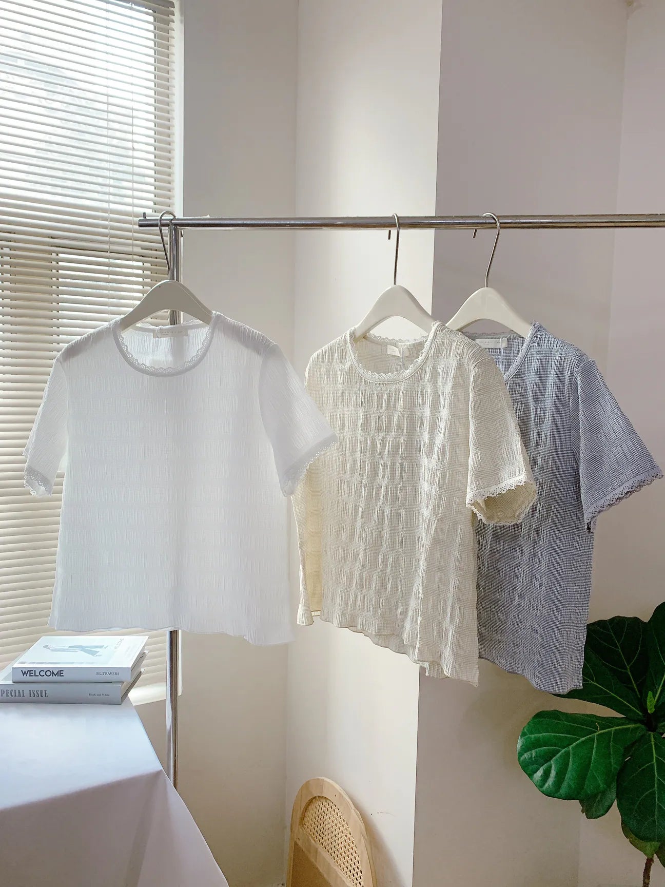 HELLO MILK TEE- 85334 褶皺上衣