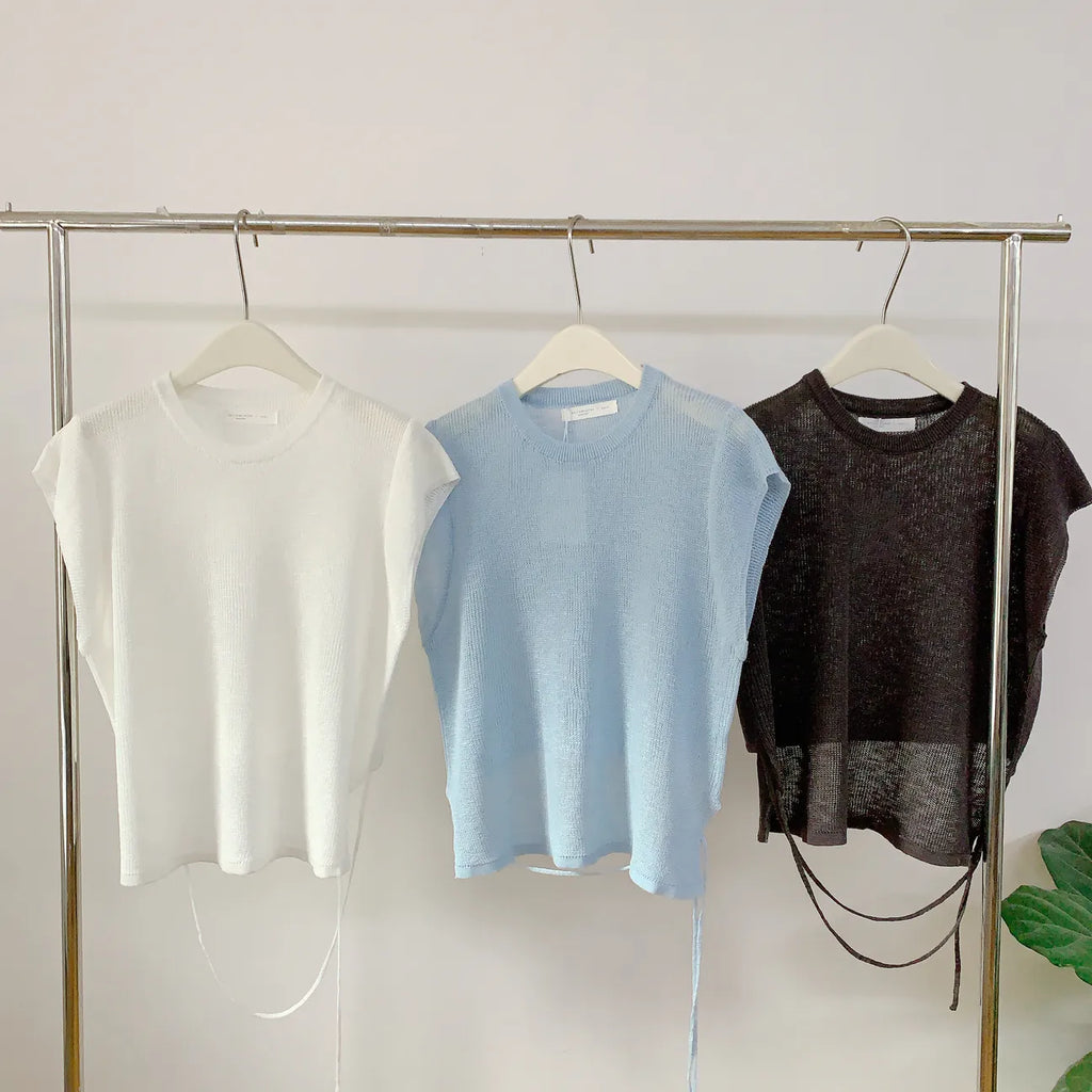 HELLO MILK TEE- 85120 麻料小衫