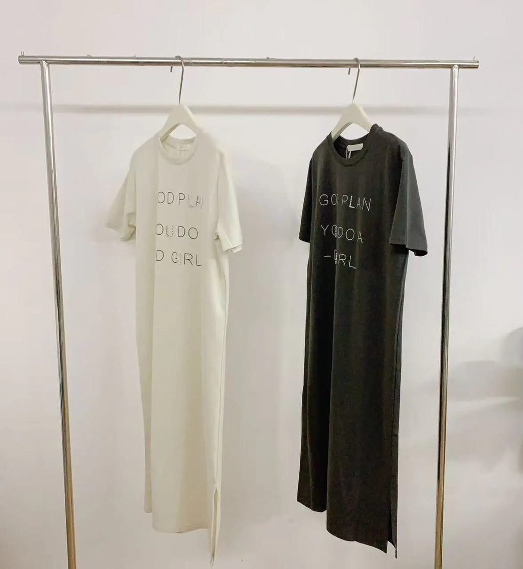 HELLO MILK TEE-84752 圓領連衣裙