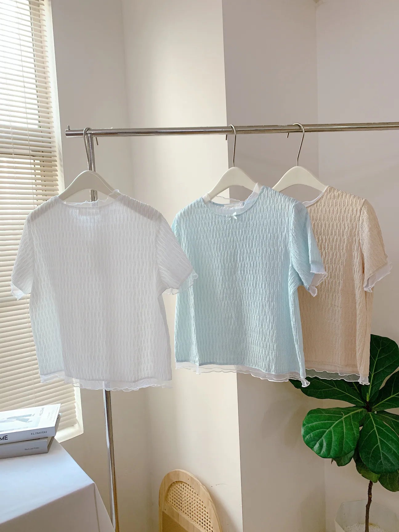 HELLO MILK TEE- 85314 拼接短袖