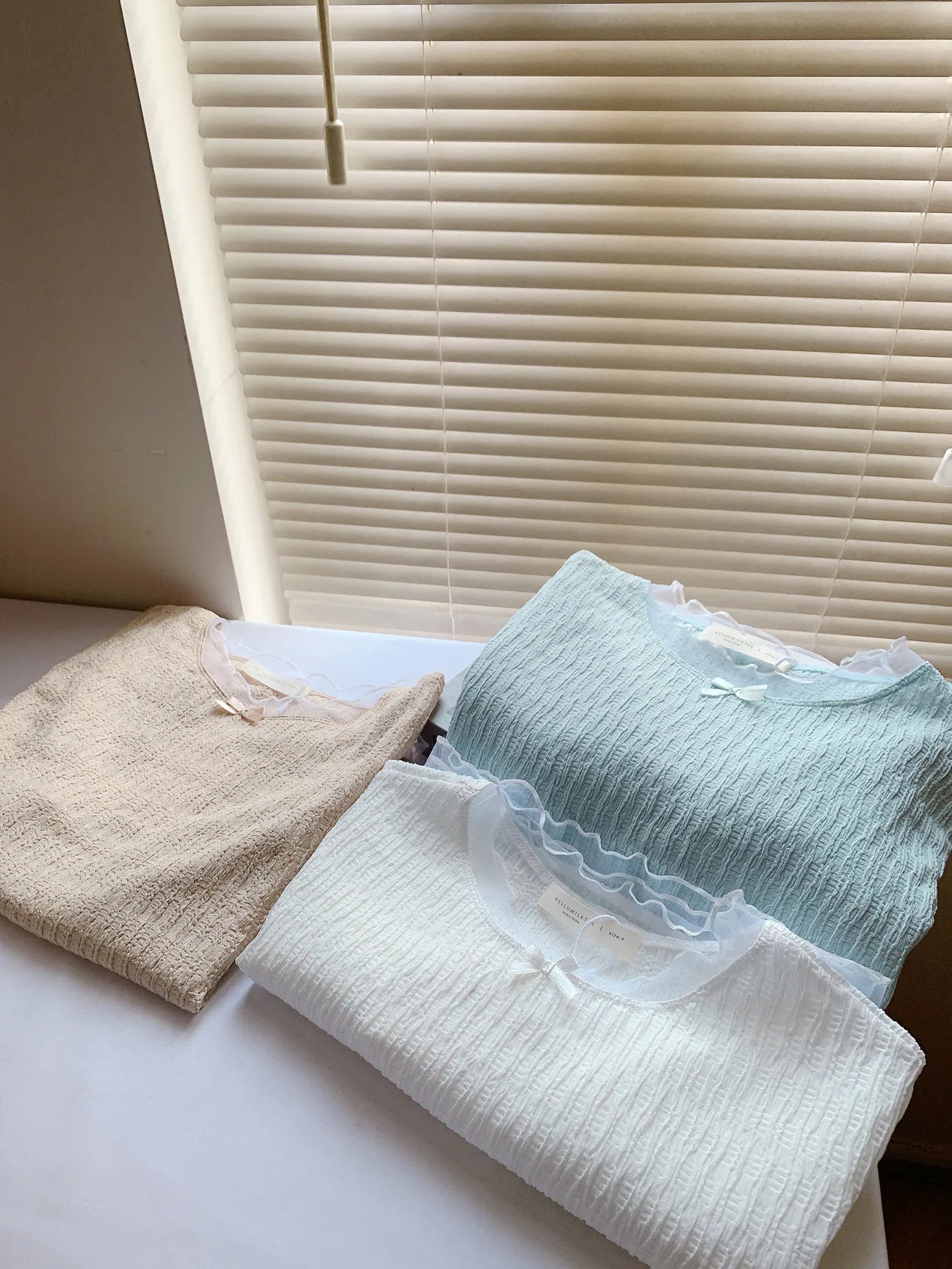 HELLO MILK TEE- 85314 拼接短袖