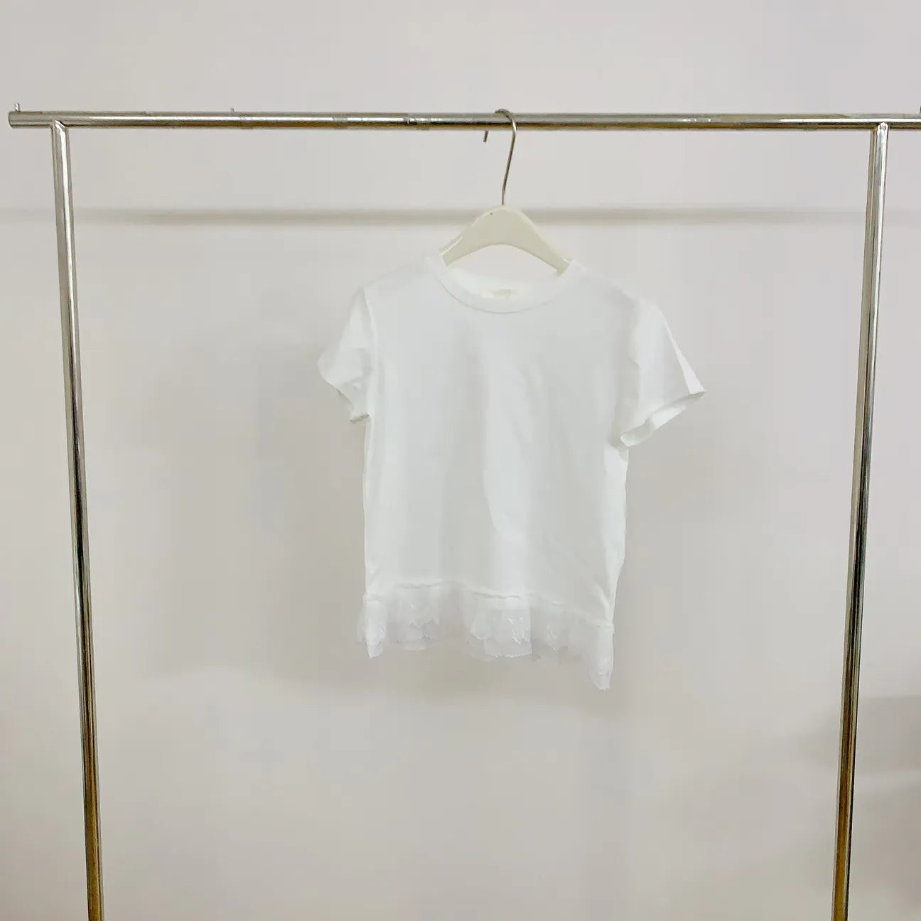 HELLO MILK TEE- 84667 蕾絲邊上衣