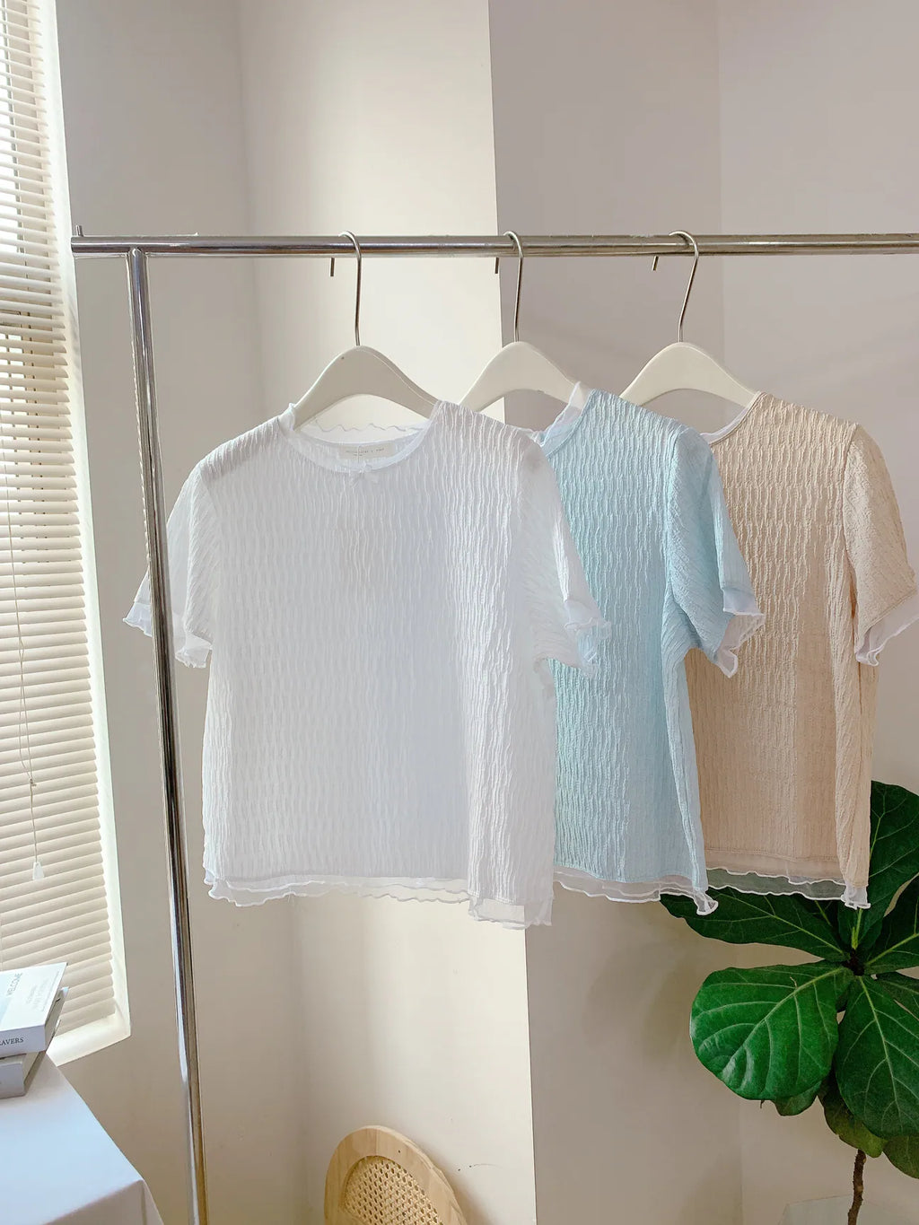 HELLO MILK TEE- 85314 拼接短袖