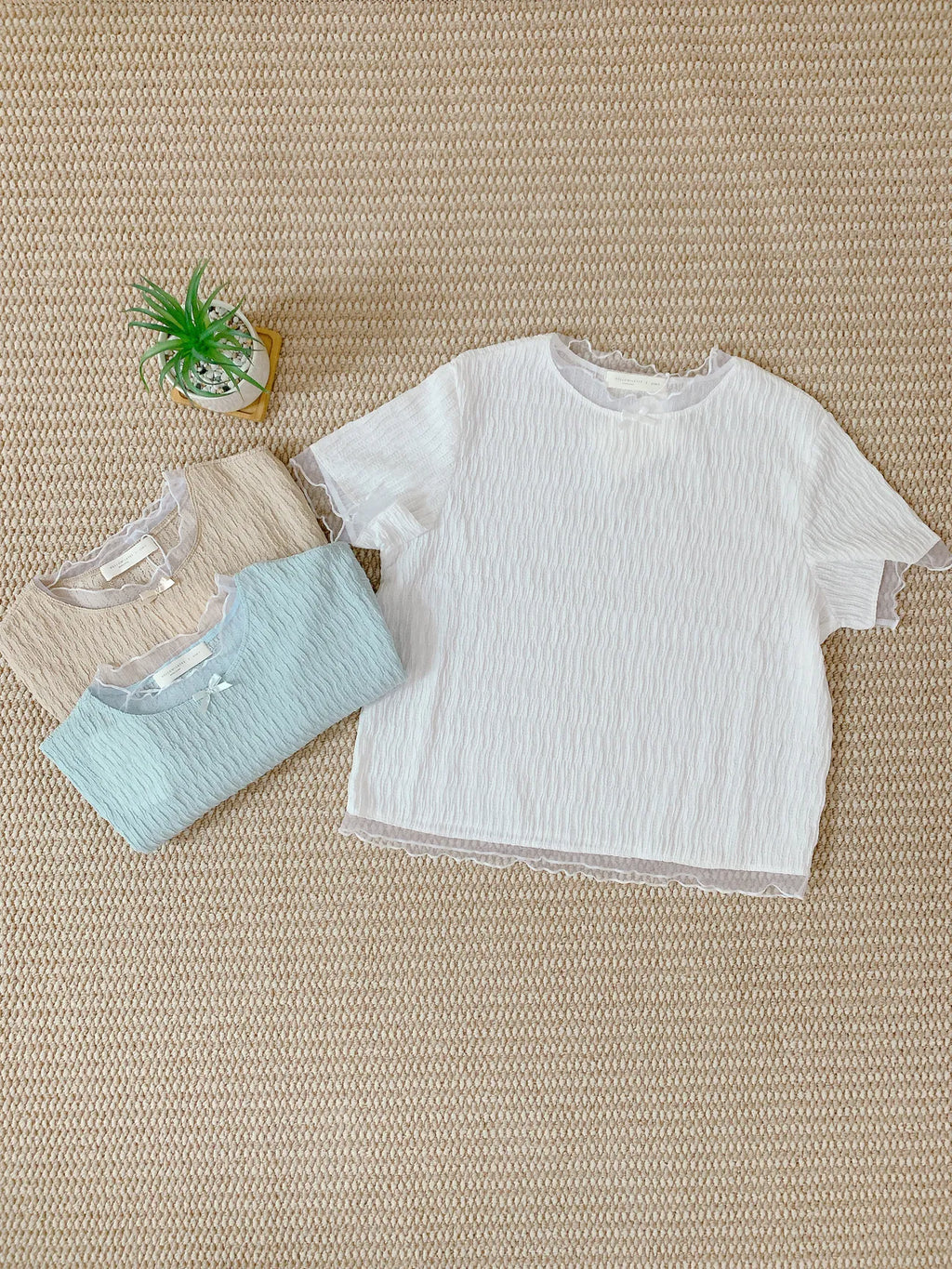 HELLO MILK TEE- 85314 拼接短袖