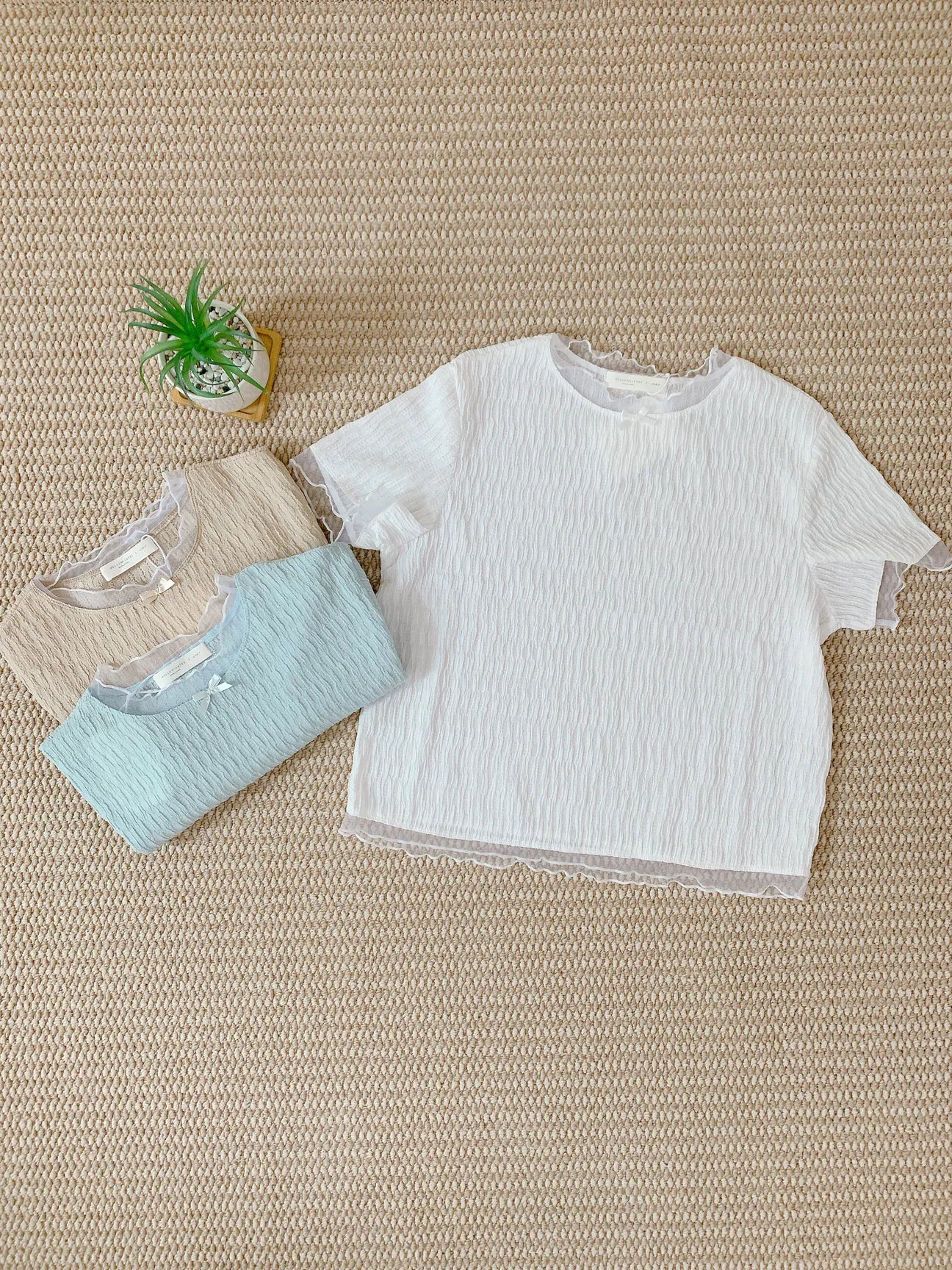 HELLO MILK TEE- 85314 拼接短袖