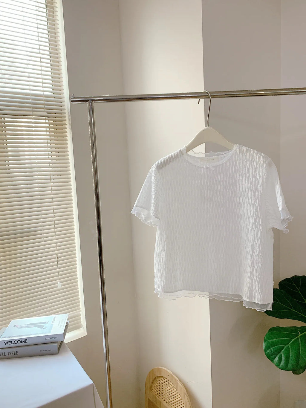 HELLO MILK TEE- 85314 拼接短袖