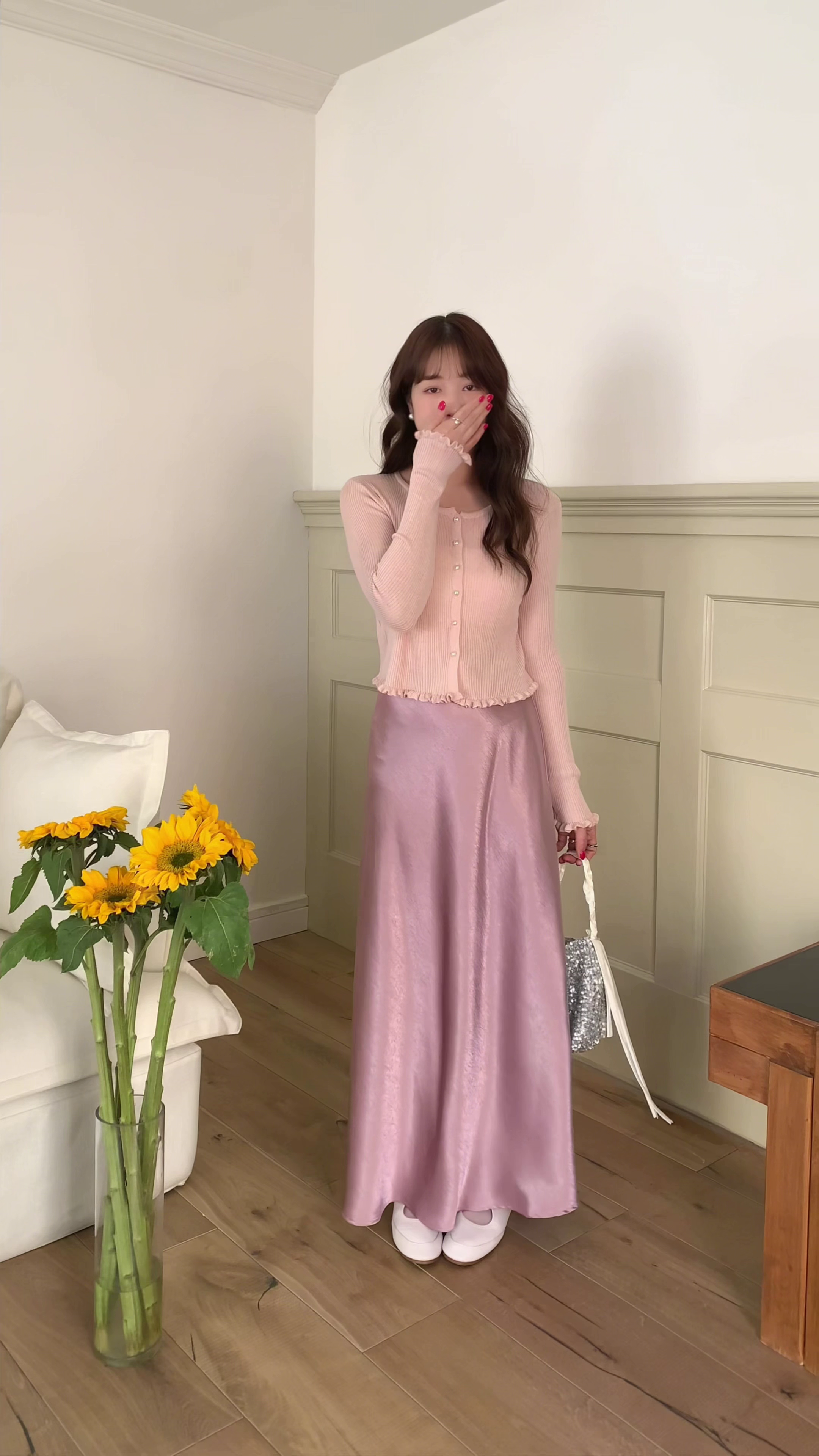 HELLO MILK TEE- 86009 拼接半裙