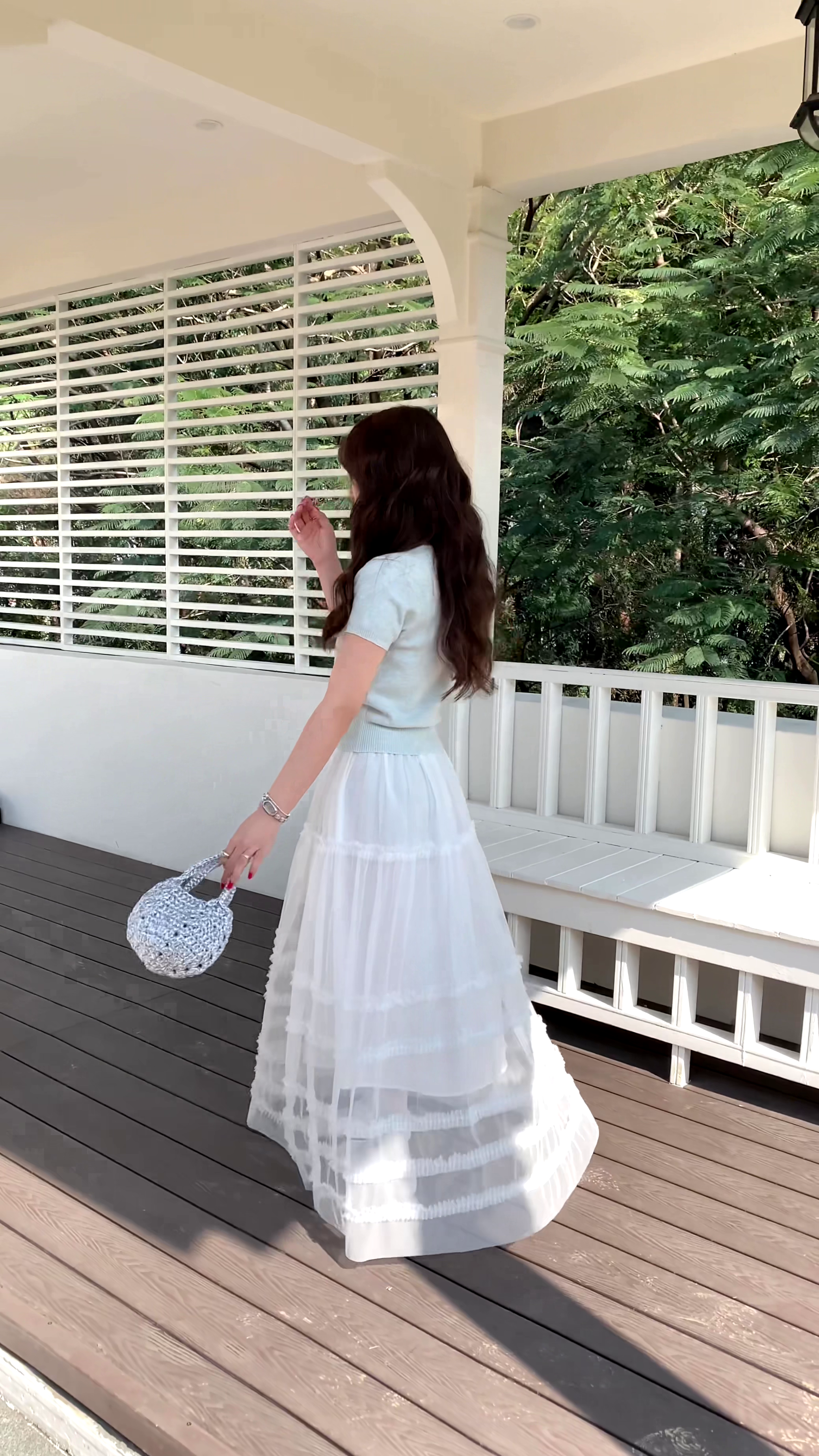 HELLO MILK TEE- 86053 網紗半裙