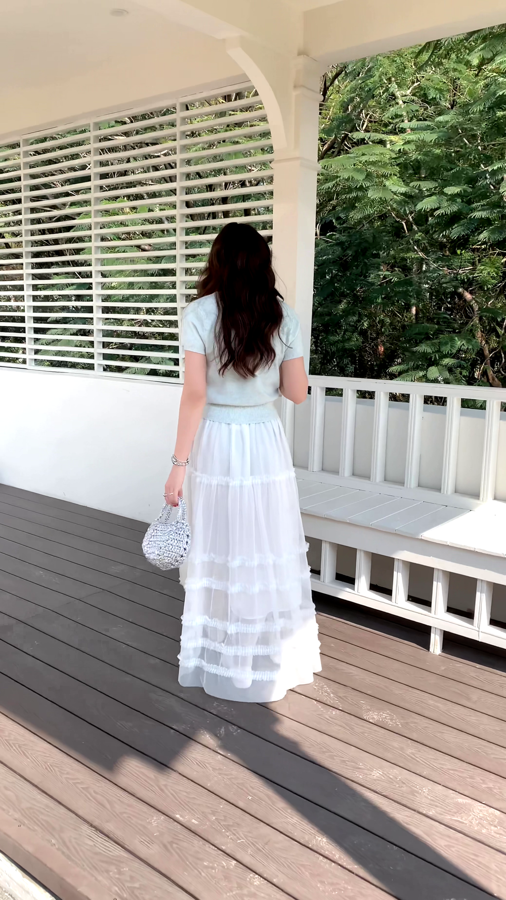 HELLO MILK TEE- 86053 網紗半裙