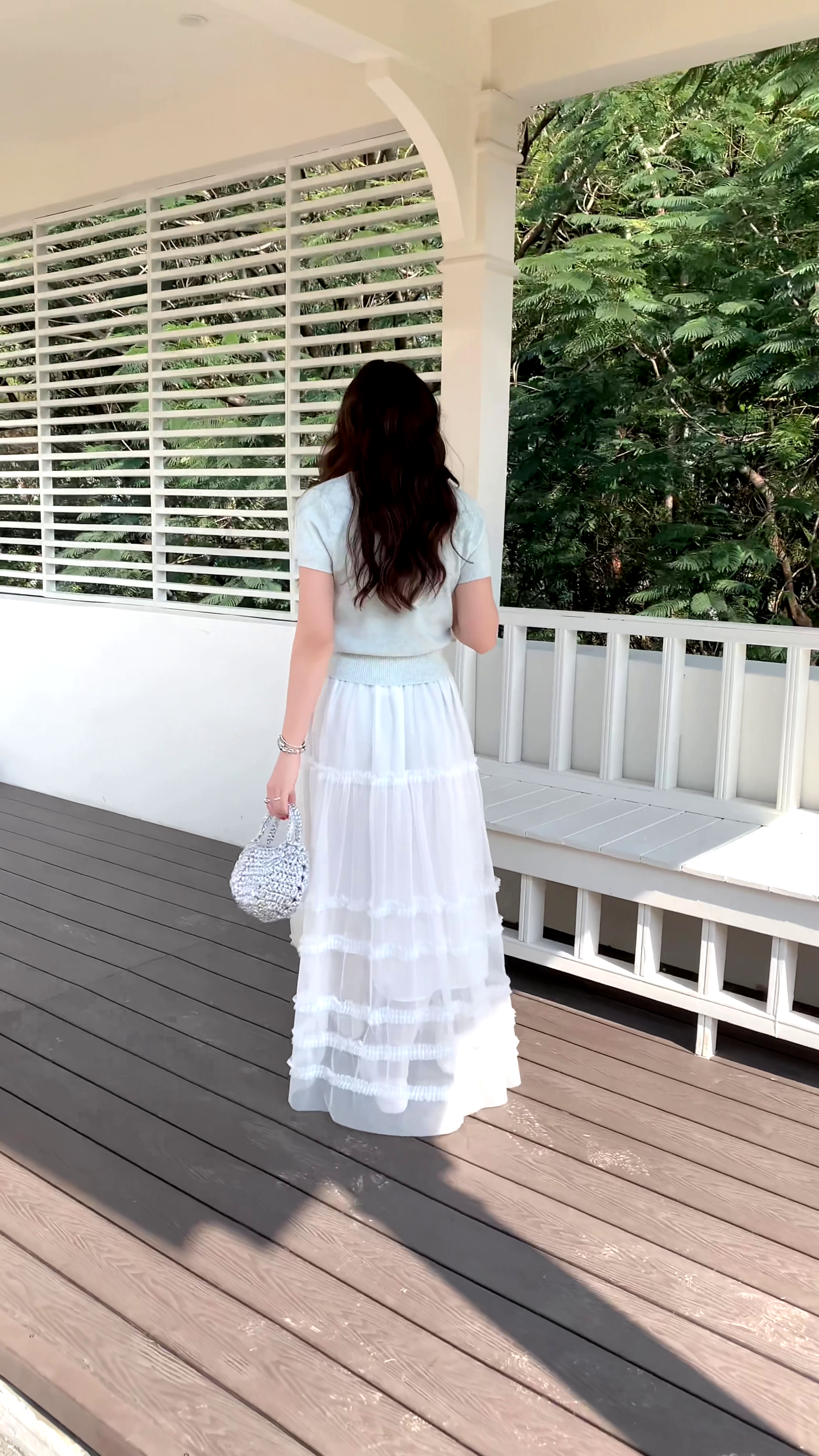 HELLO MILK TEE- 86053 網紗半裙