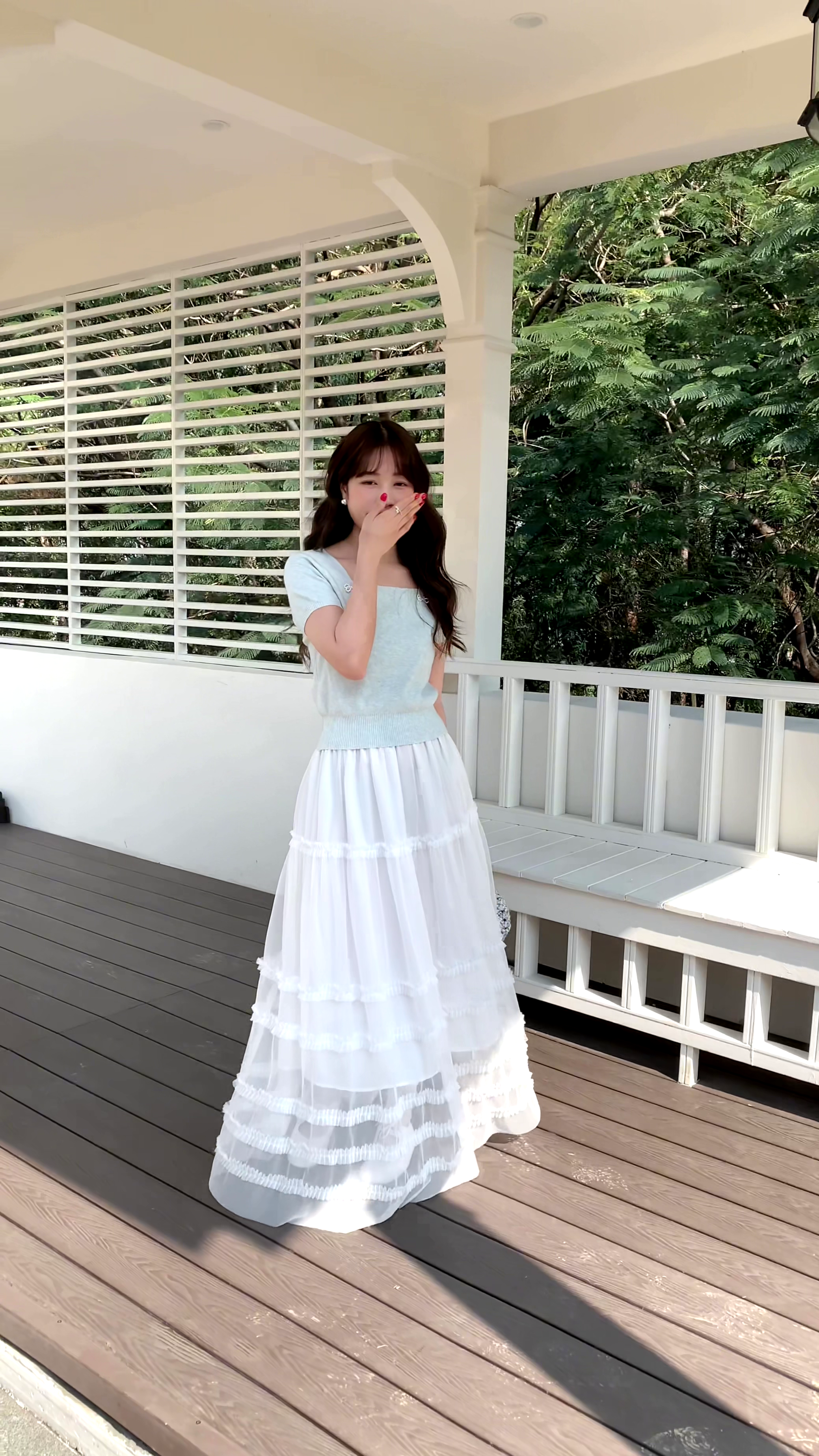 HELLO MILK TEE- 86053 網紗半裙