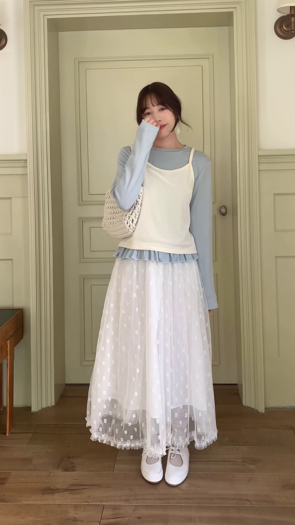 HELLO MILK TEE- 85926 韓系套裝