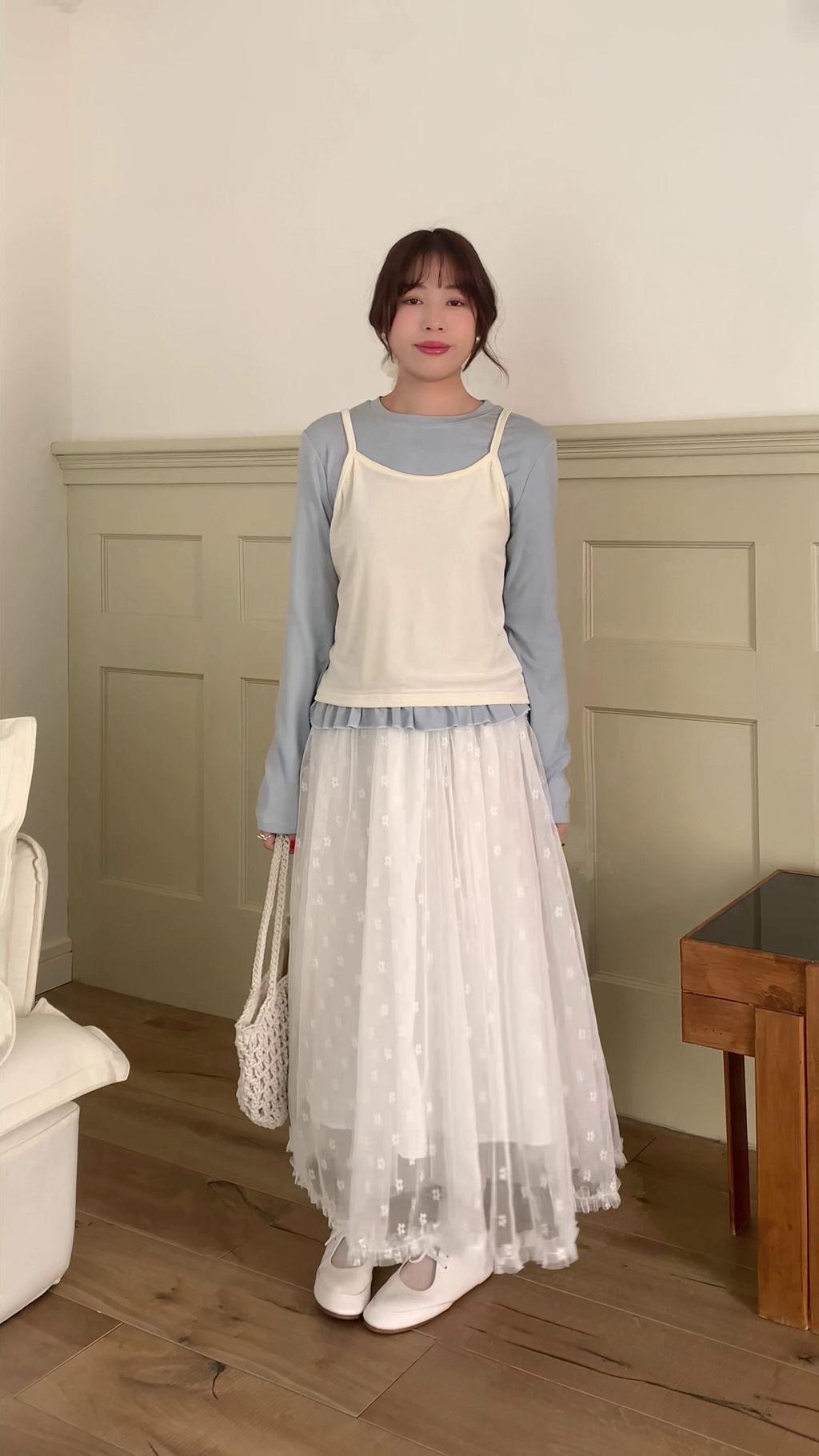 HELLO MILK TEE- 85926 韓系套裝