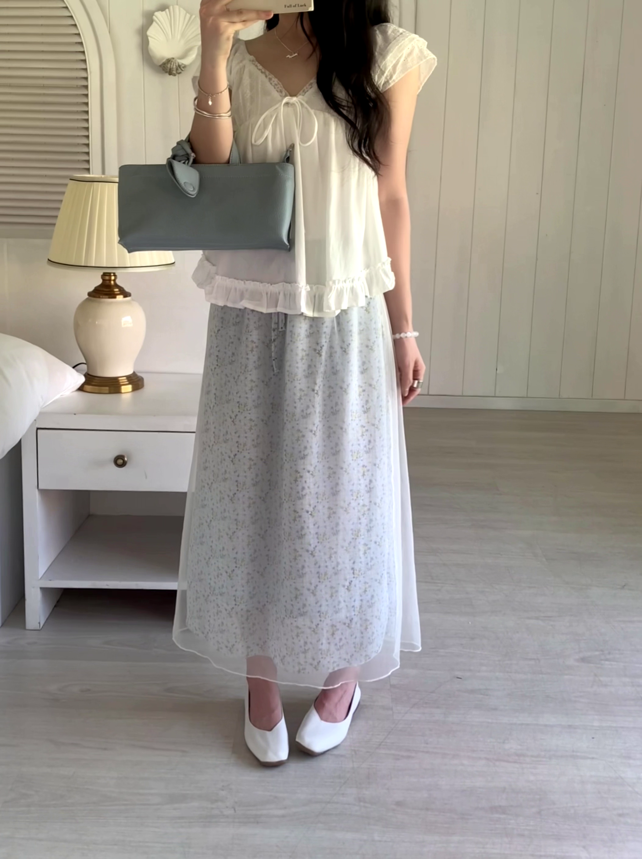 HELLO MILK TEE- 86707   綁帶上衣