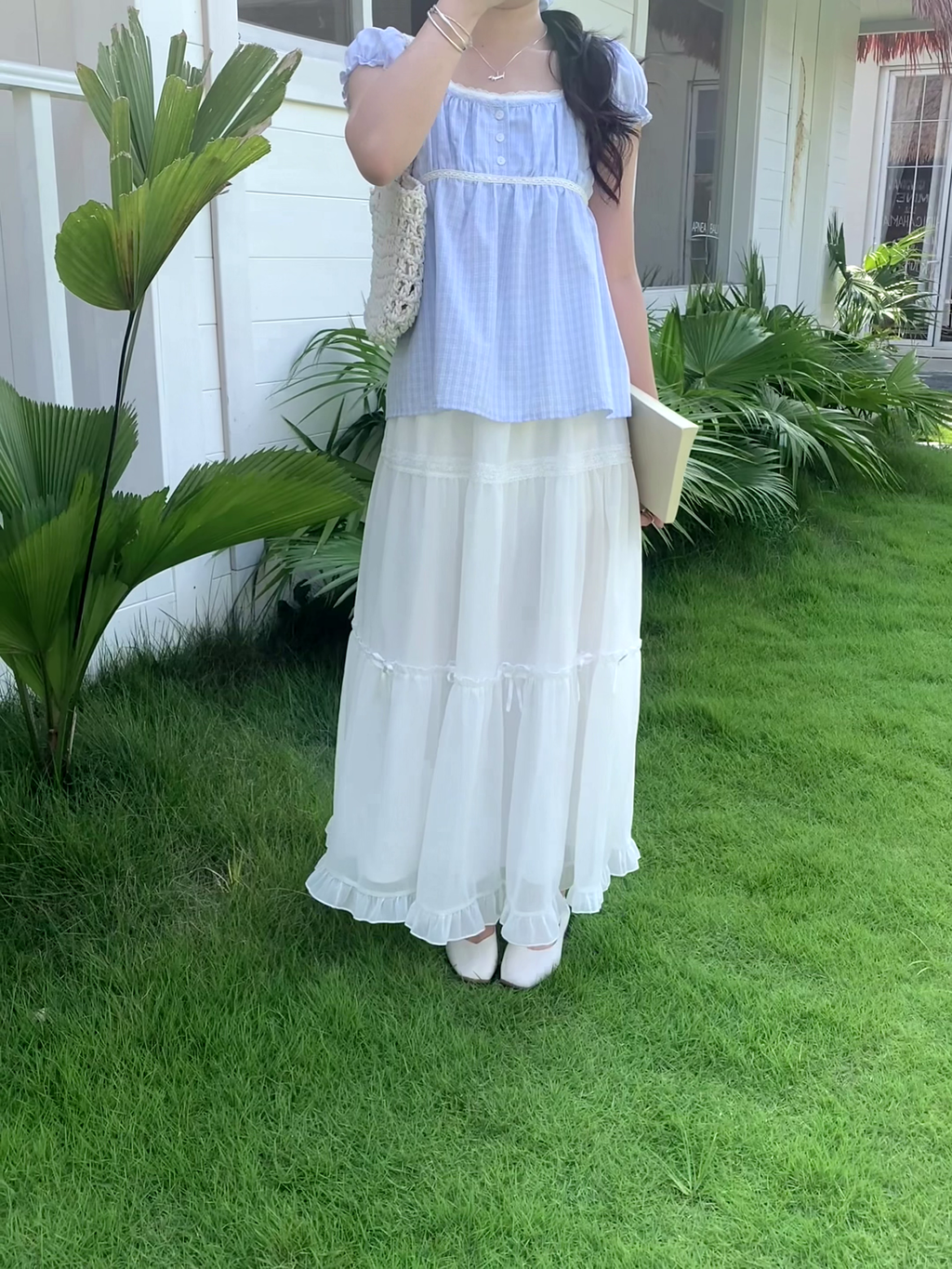 HELLO MILK TEE- 86710   泡泡袖上衣