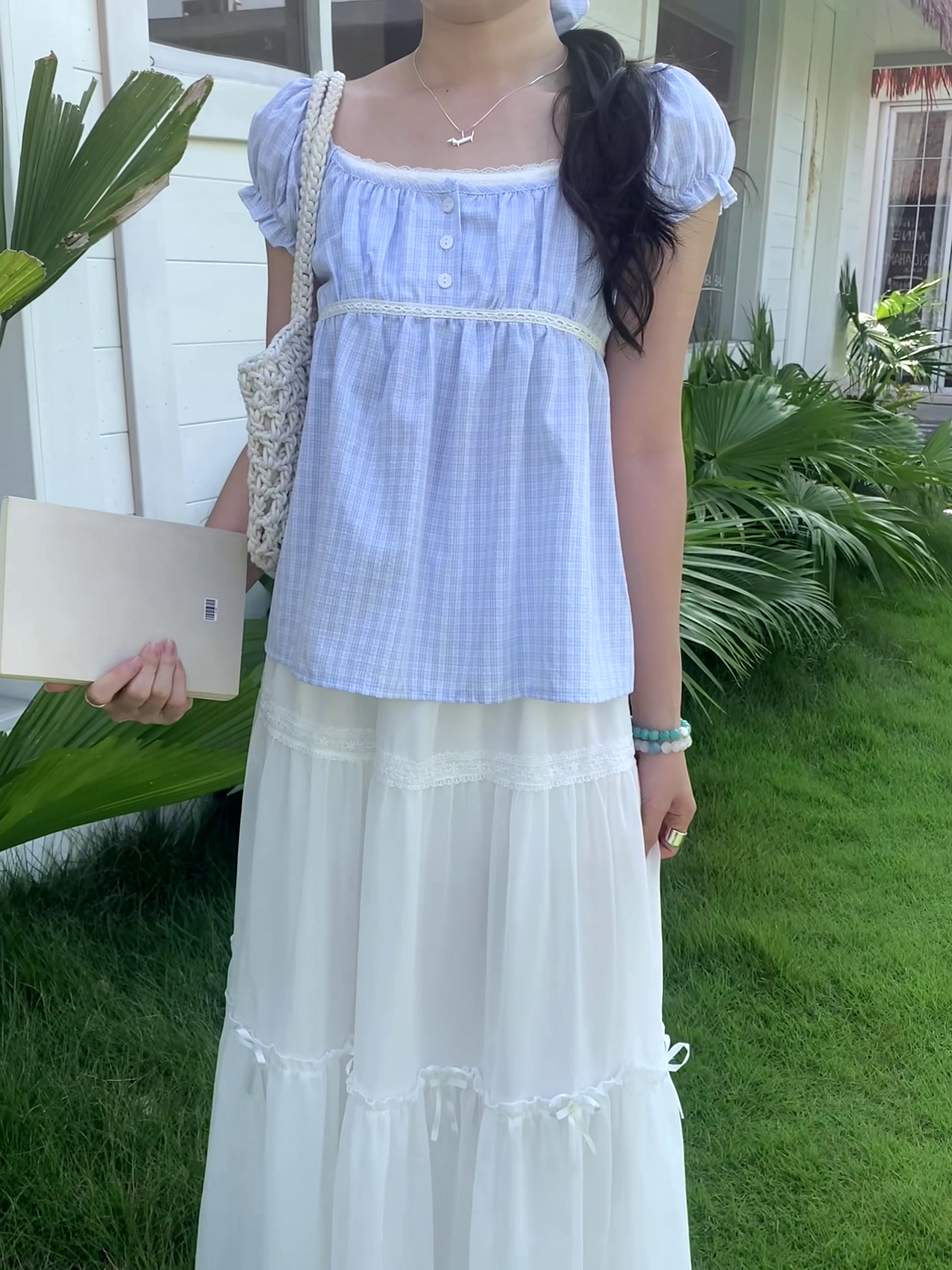 HELLO MILK TEE- 86710   泡泡袖上衣