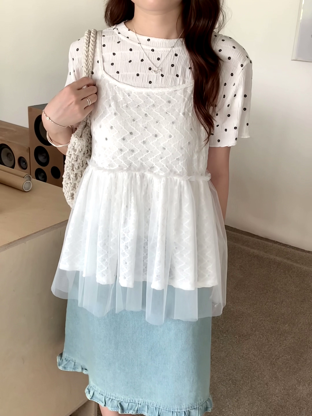 HELLO MILK TEE- 86683   吊帶上衣
