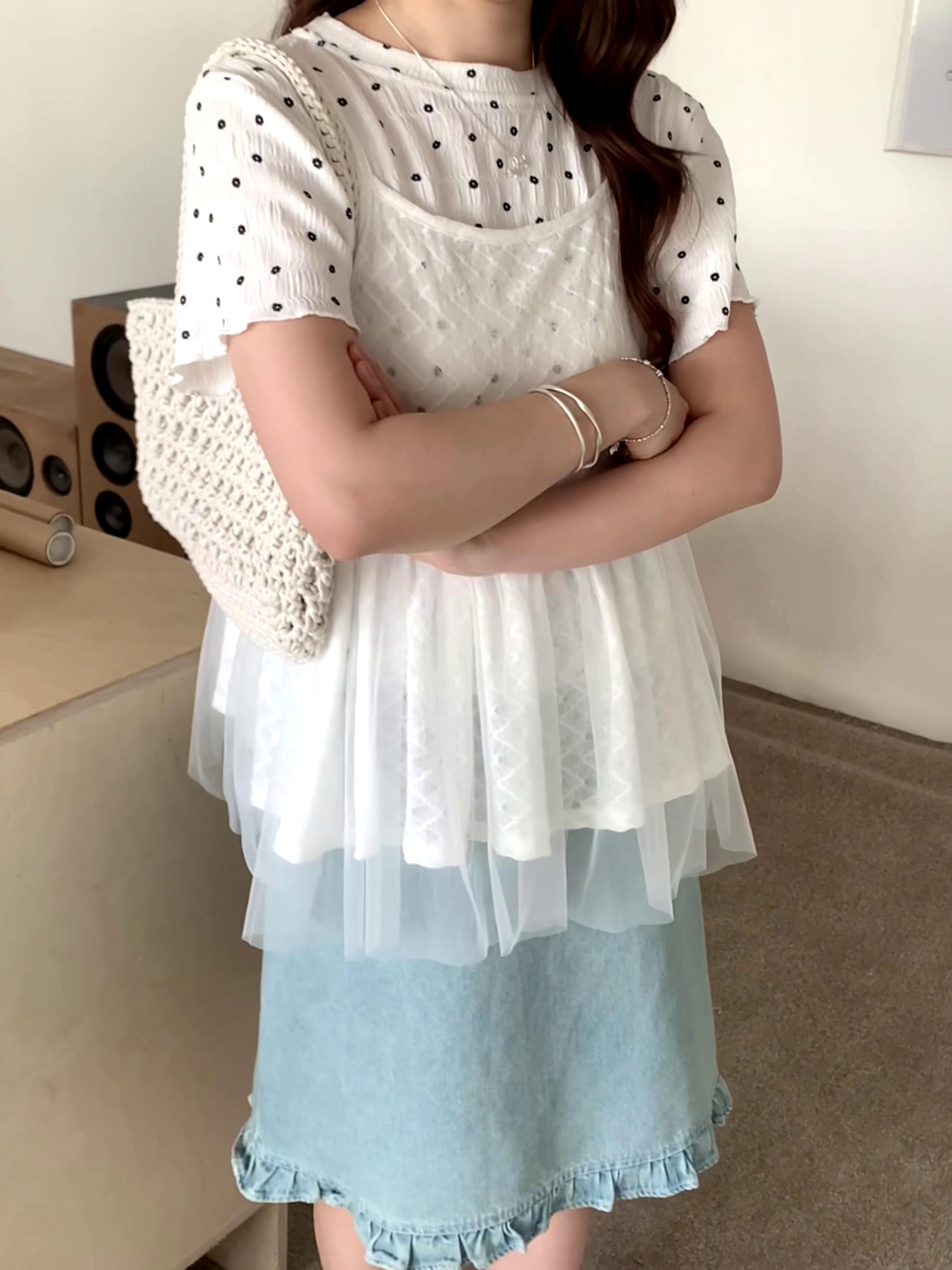 HELLO MILK TEE- 86683   吊帶上衣