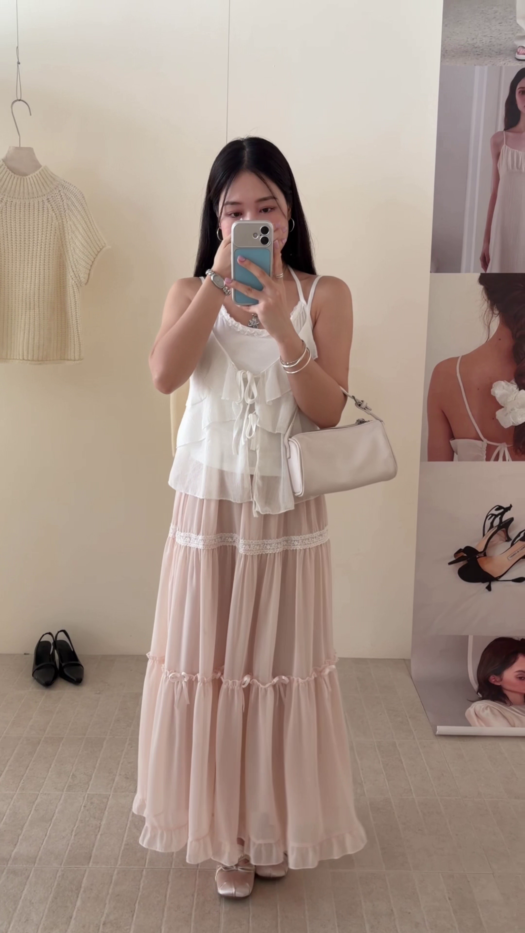HELLO MILK TEE- 86737   吊帶兩件套