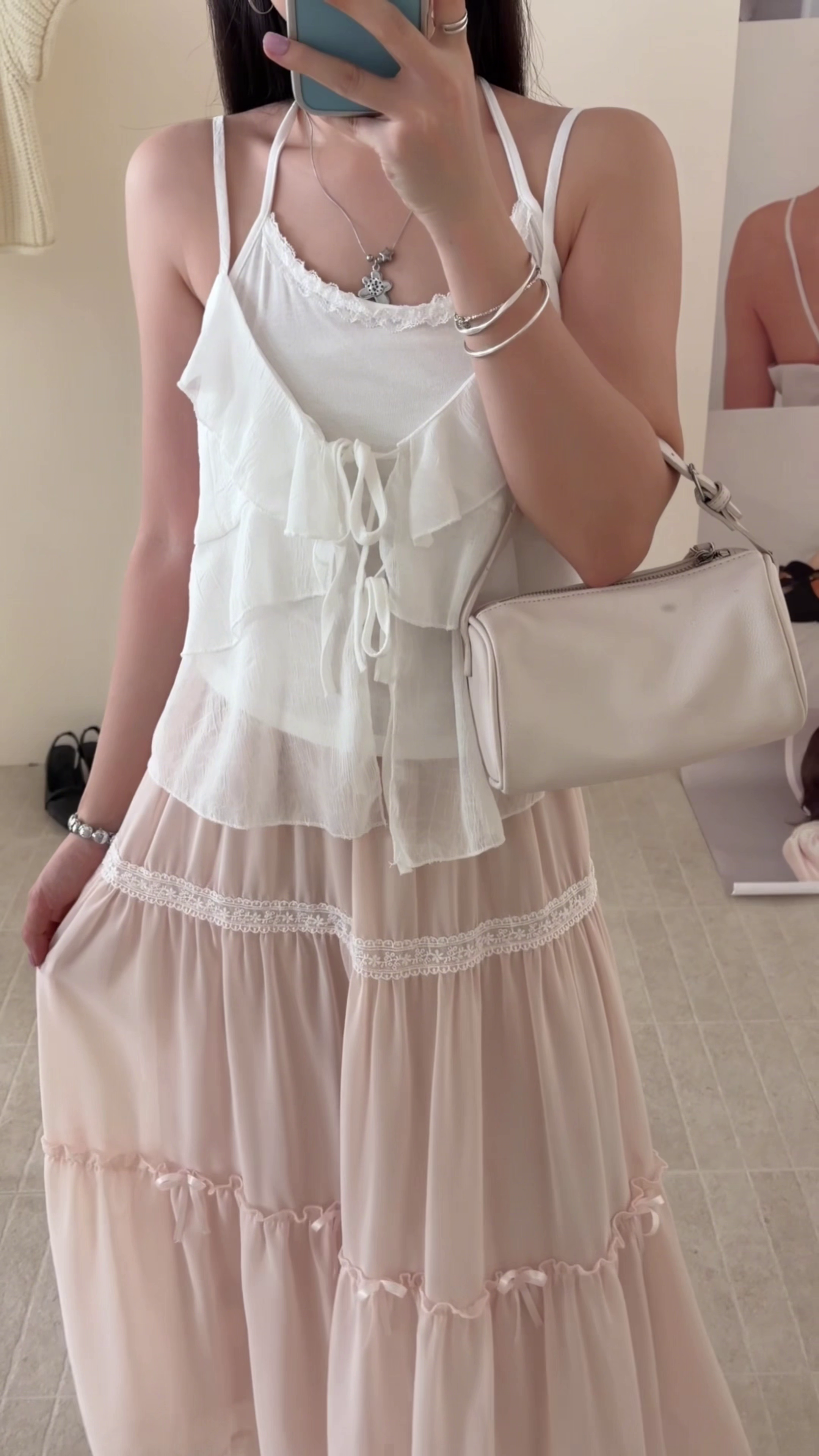 HELLO MILK TEE- 86722   質感半裙