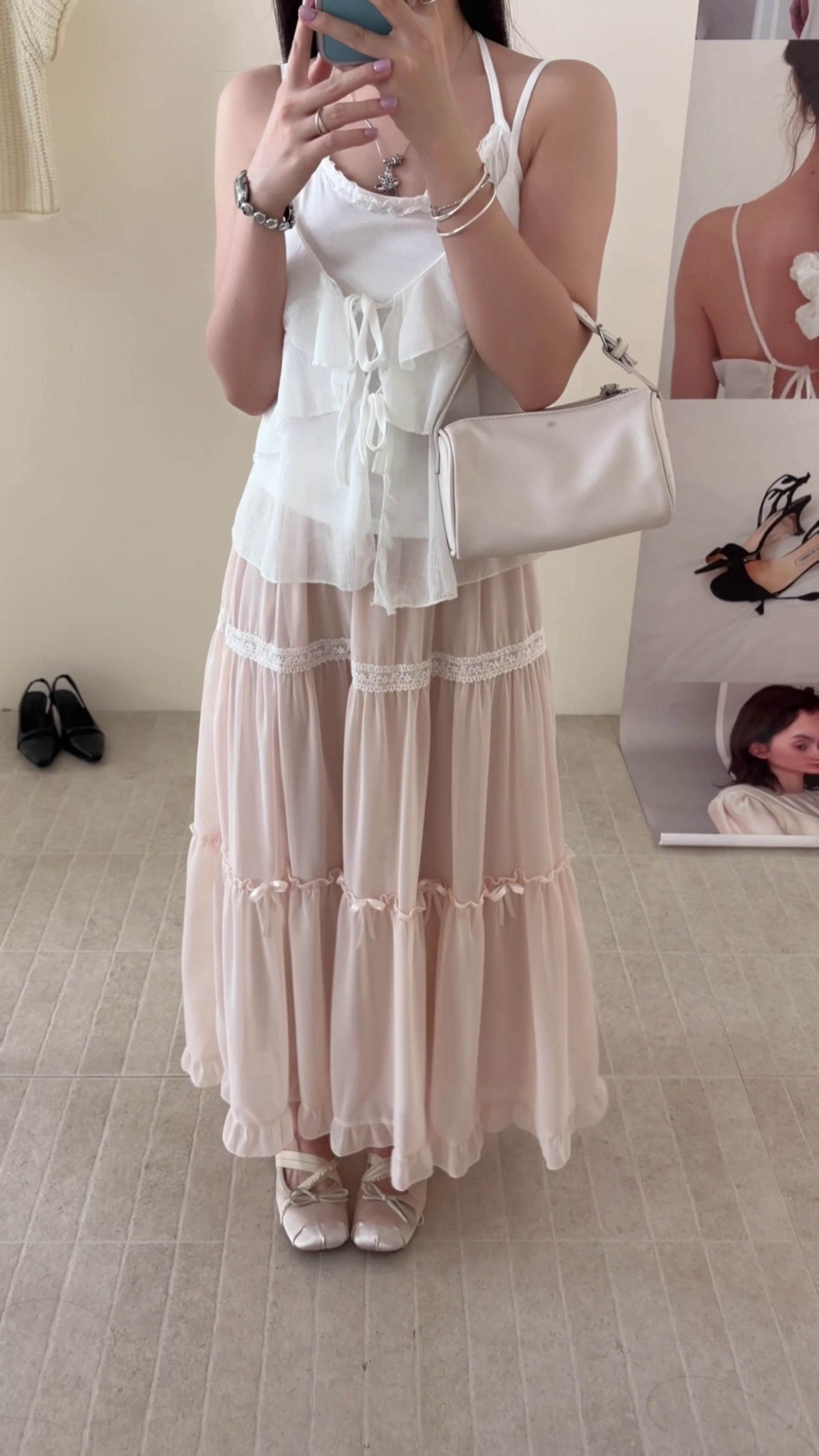 HELLO MILK TEE- 86722   質感半裙