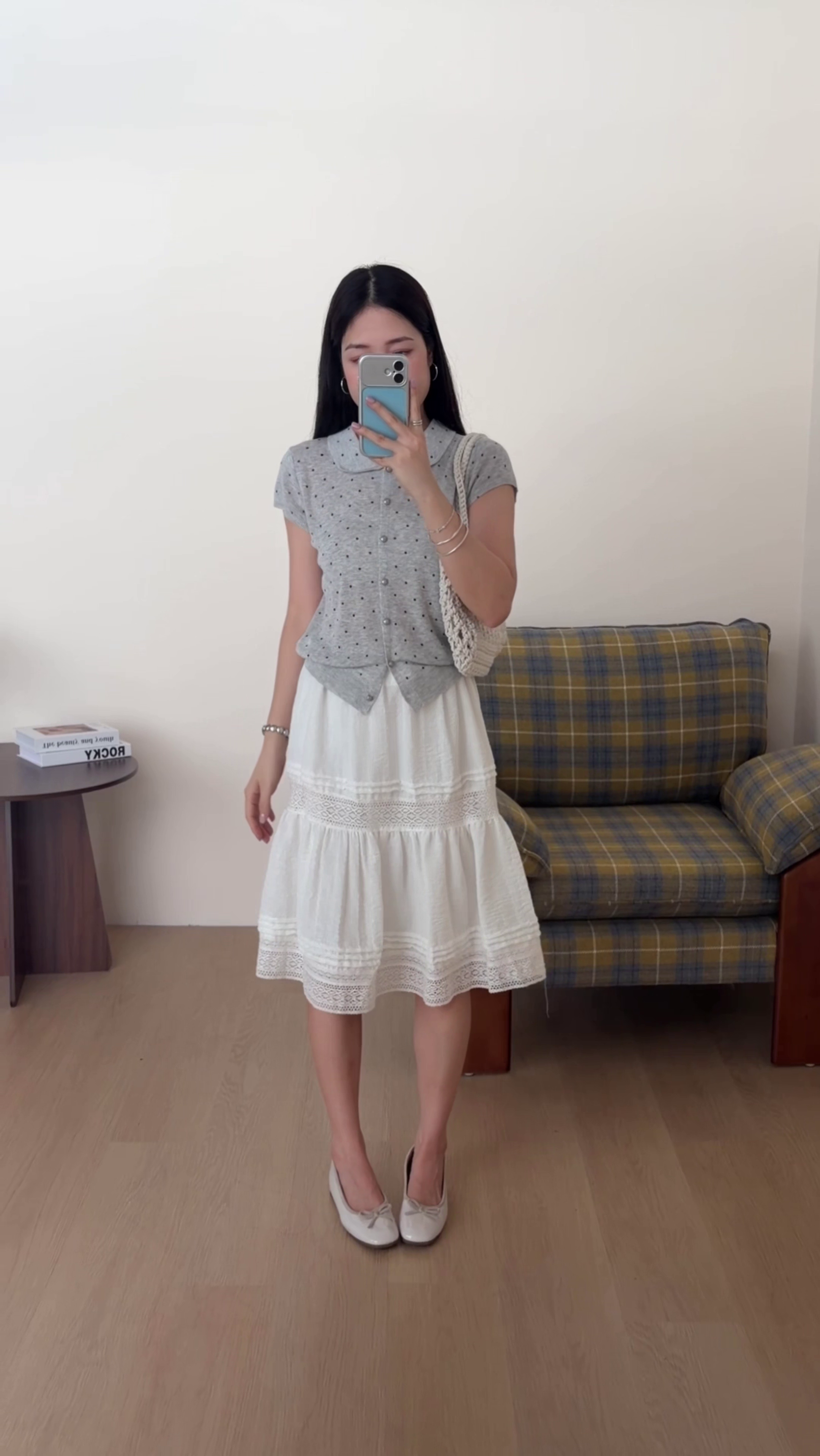 HELLO MILK TEE- 86661   波點翻領衫