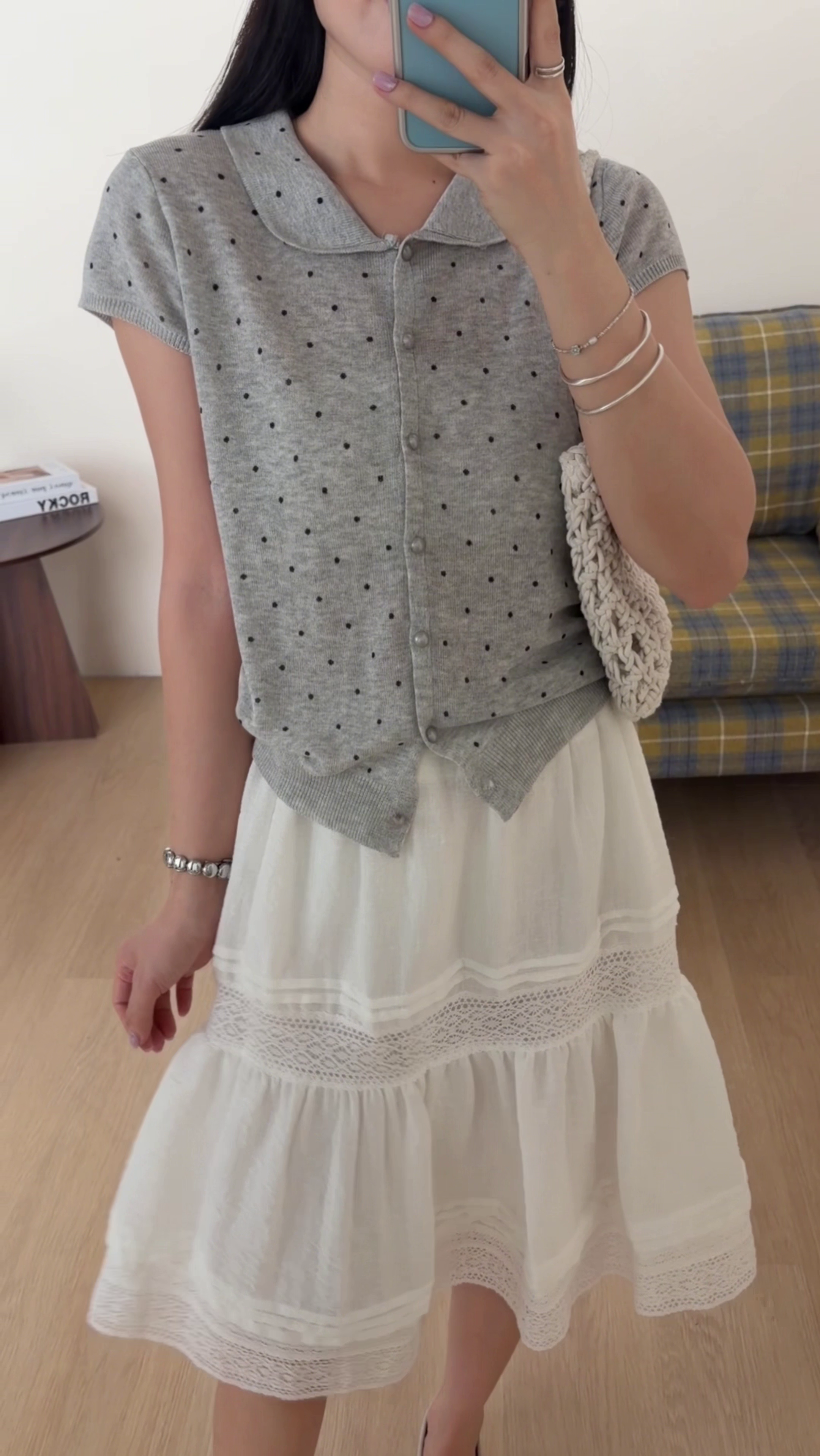 HELLO MILK TEE- 86661   波點翻領衫