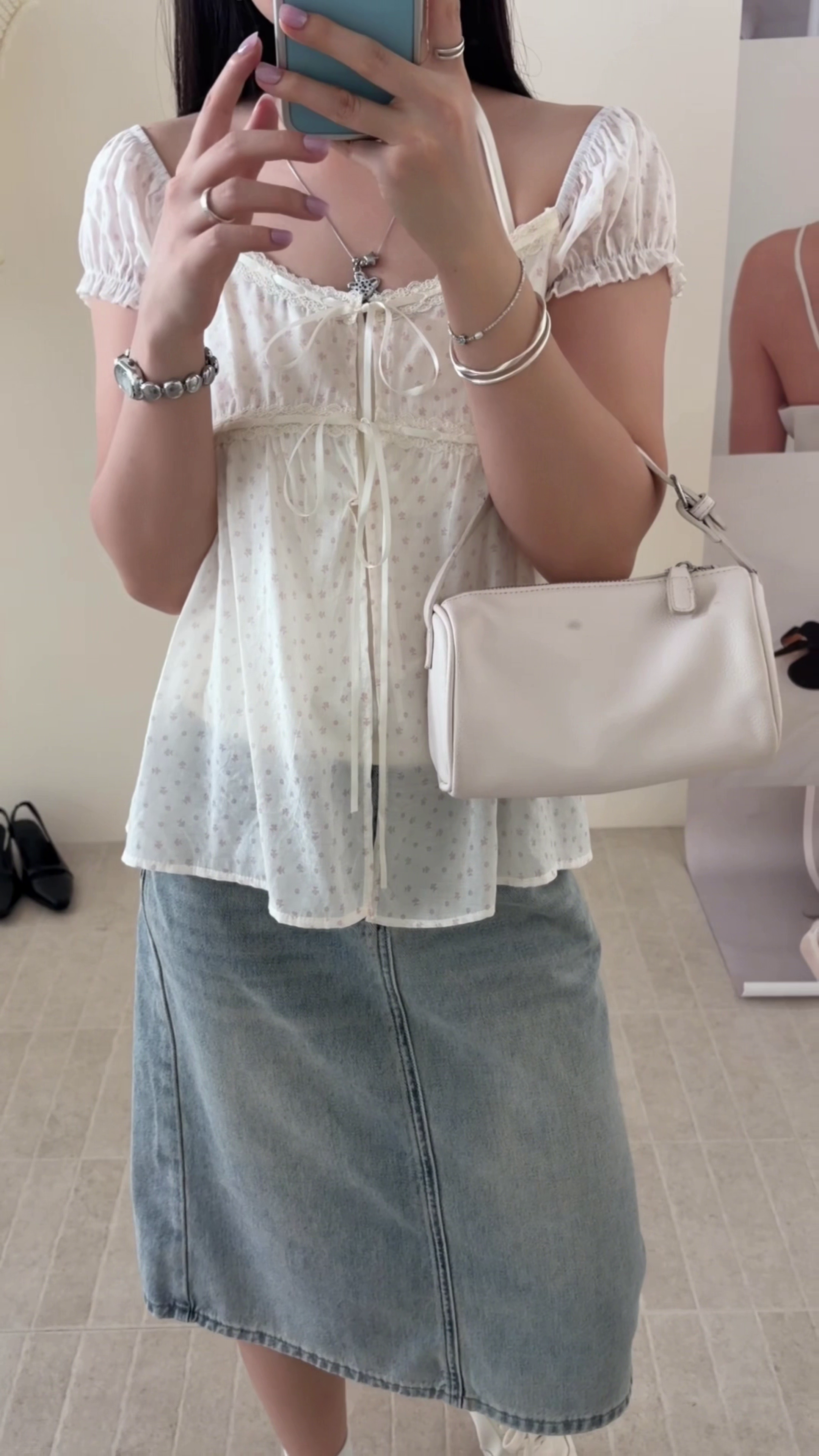 HELLO MILK TEE- 86711   綁帶兩件套