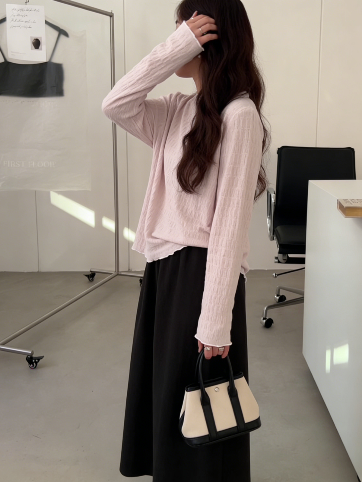 HELLO MILK TEE- 85932 木耳邊上衣