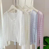 HELLO MILK TEE- 85356 系帶開衫