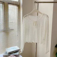 HELLO MILK TEE- 85356 系帶開衫