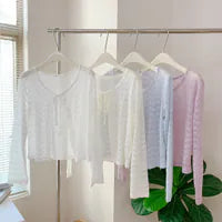 HELLO MILK TEE- 85356 系帶開衫