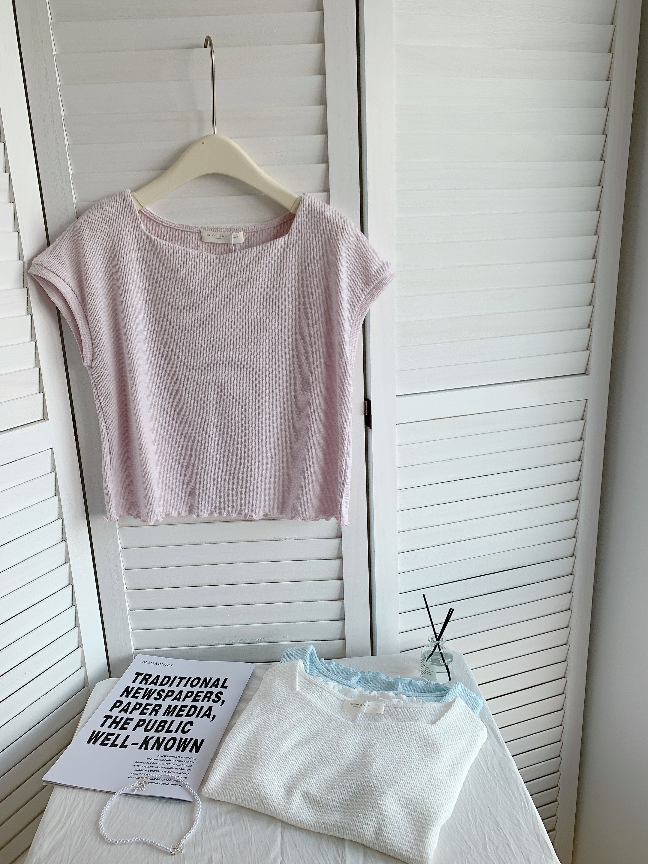 HELLO MILK TEE- 85344 簡約短袖