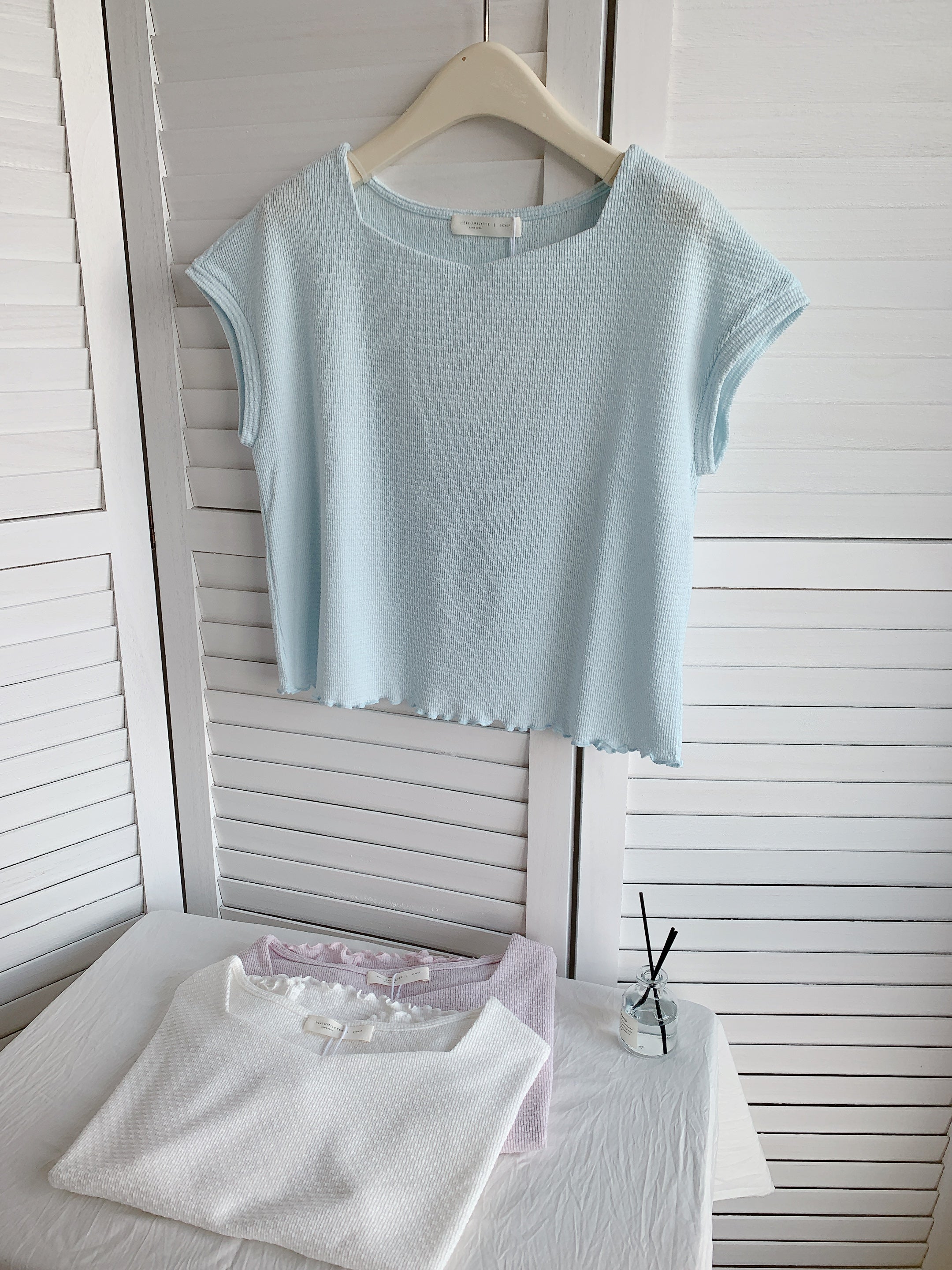 HELLO MILK TEE- 85344 簡約短袖
