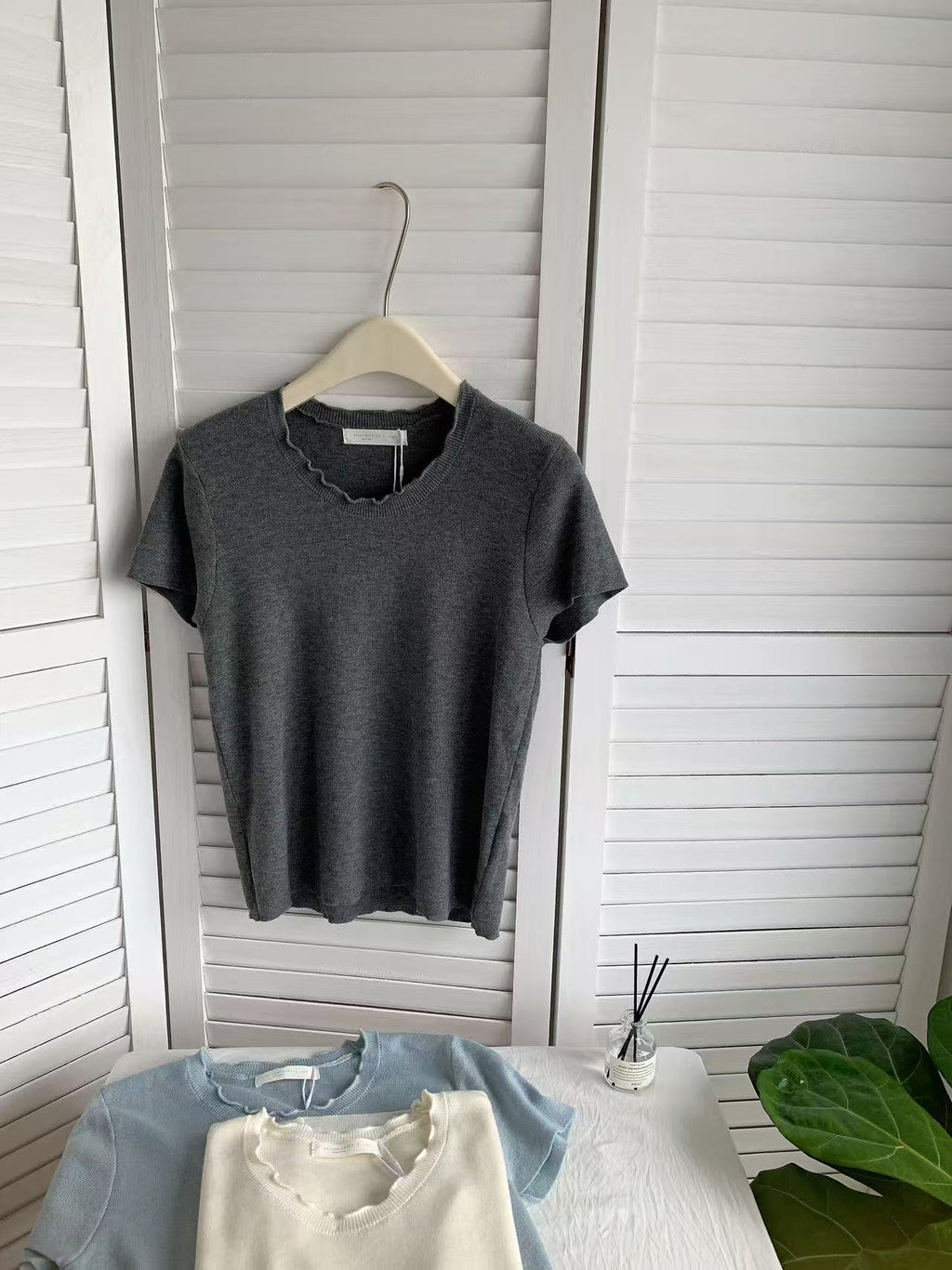 HELLO MILK TEE- 85380 花邊短袖