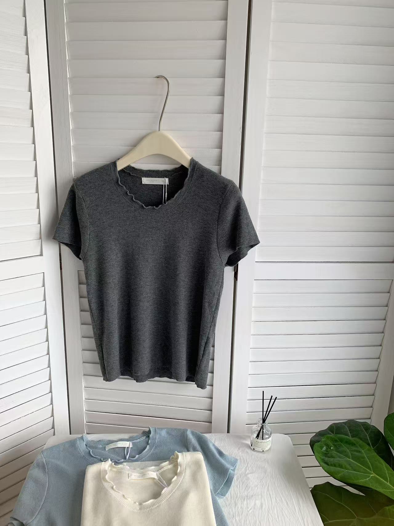 HELLO MILK TEE- 85380 花邊短袖