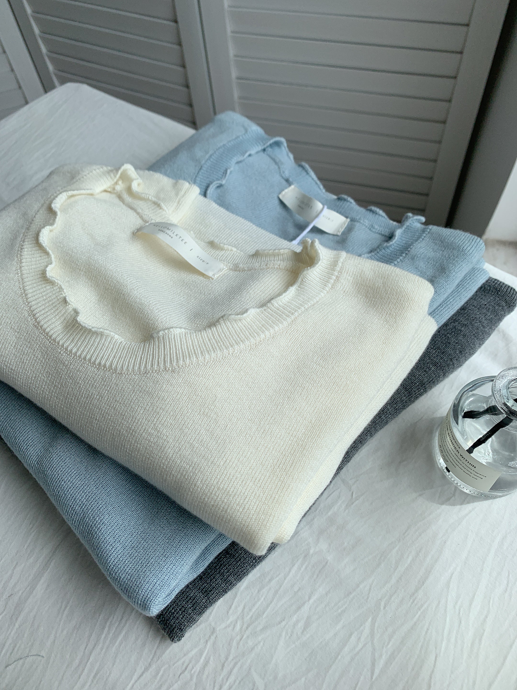 HELLO MILK TEE- 85380 花邊短袖