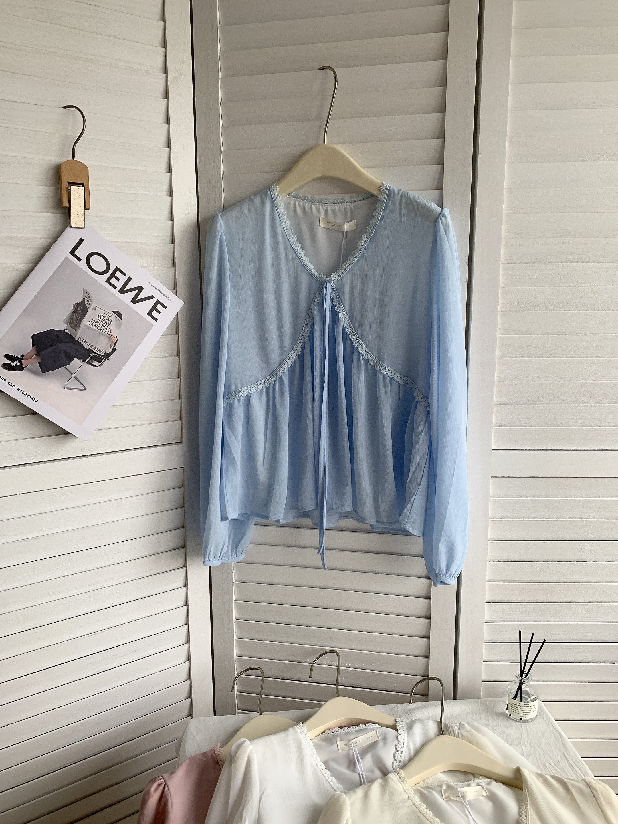 HELLO MILK TEE- 85425 系帶質感衫