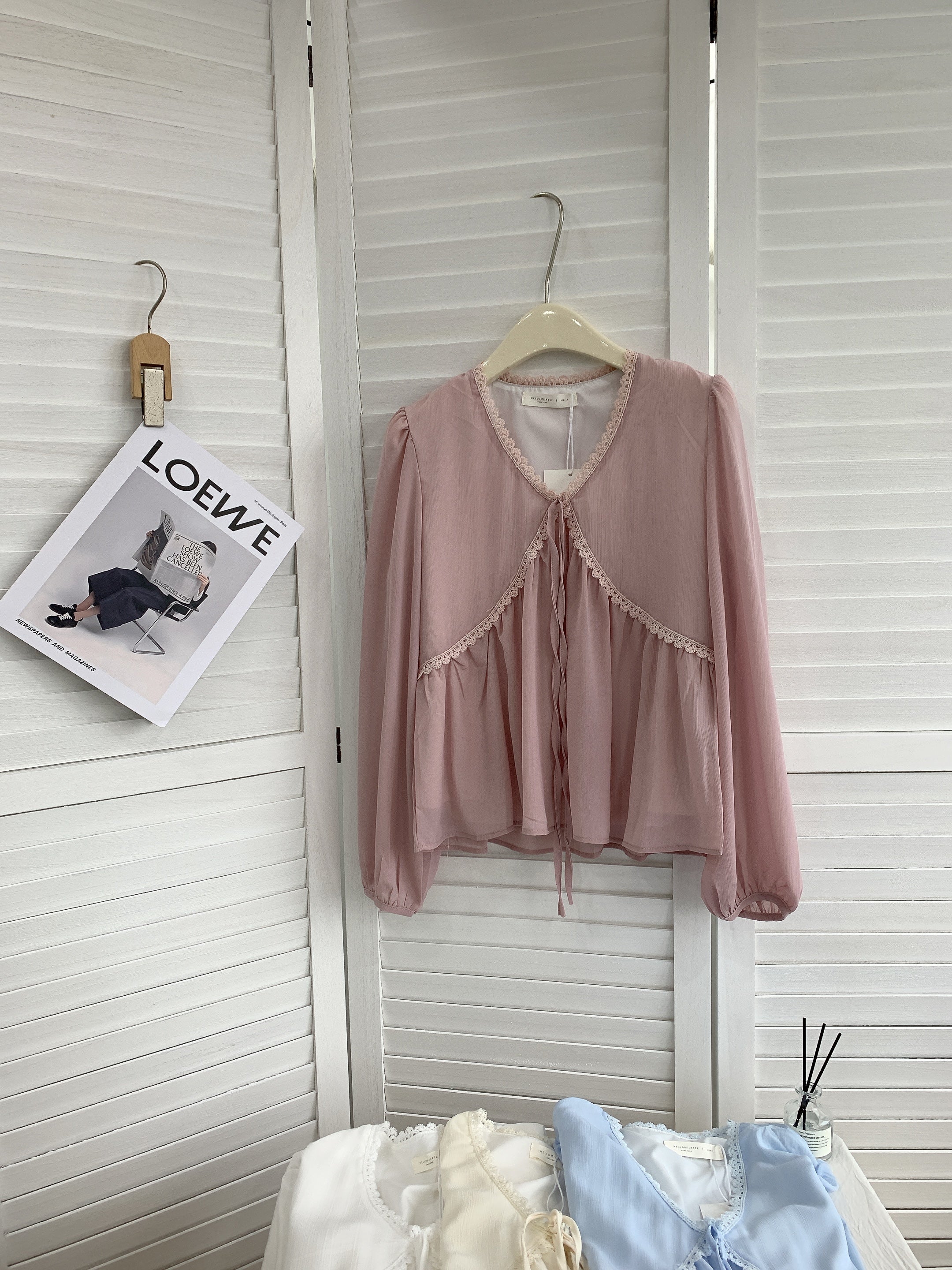 HELLO MILK TEE- 85425 系帶質感衫