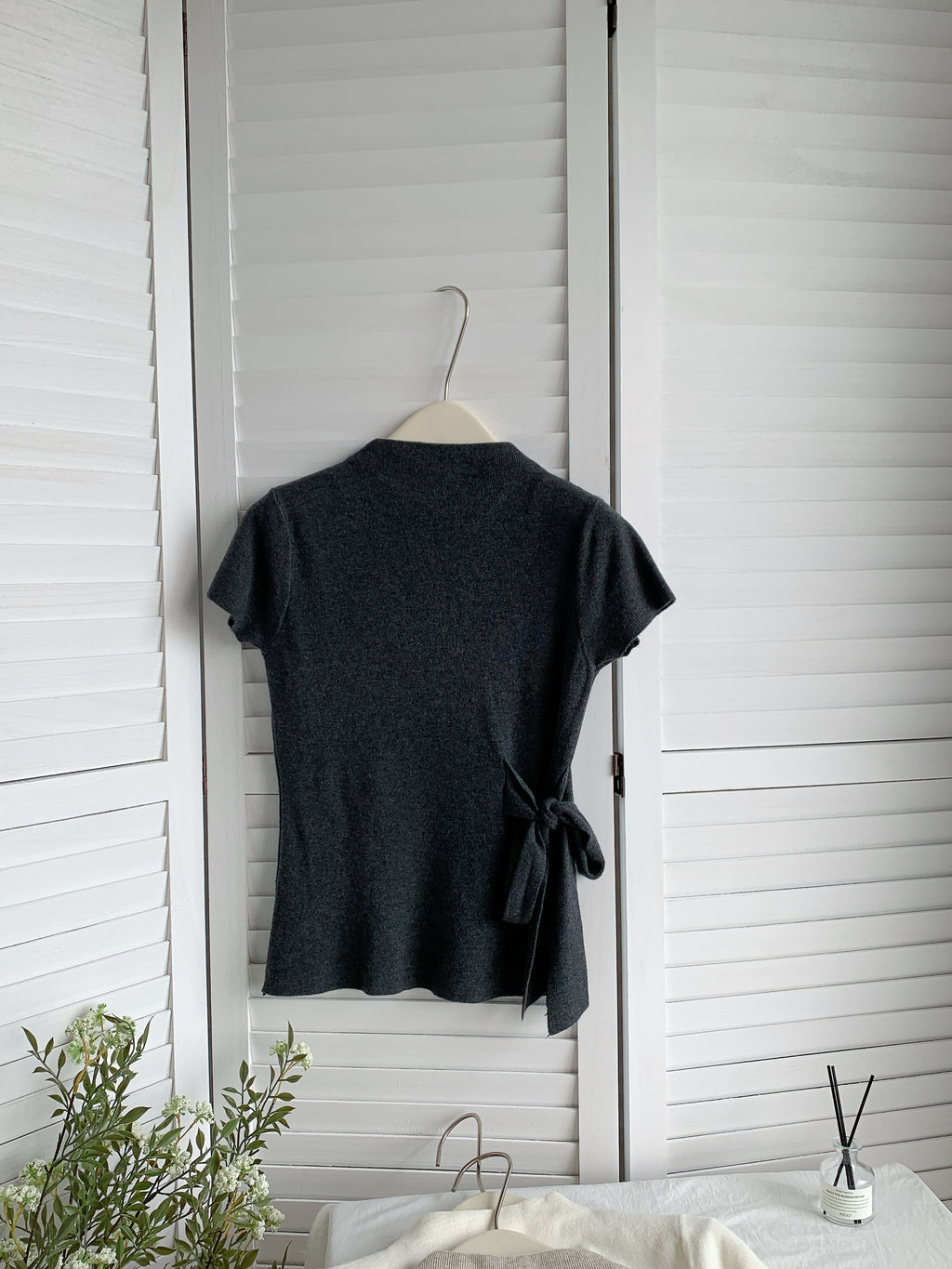 HELLO MILK TEE- 85405 綁帶短袖