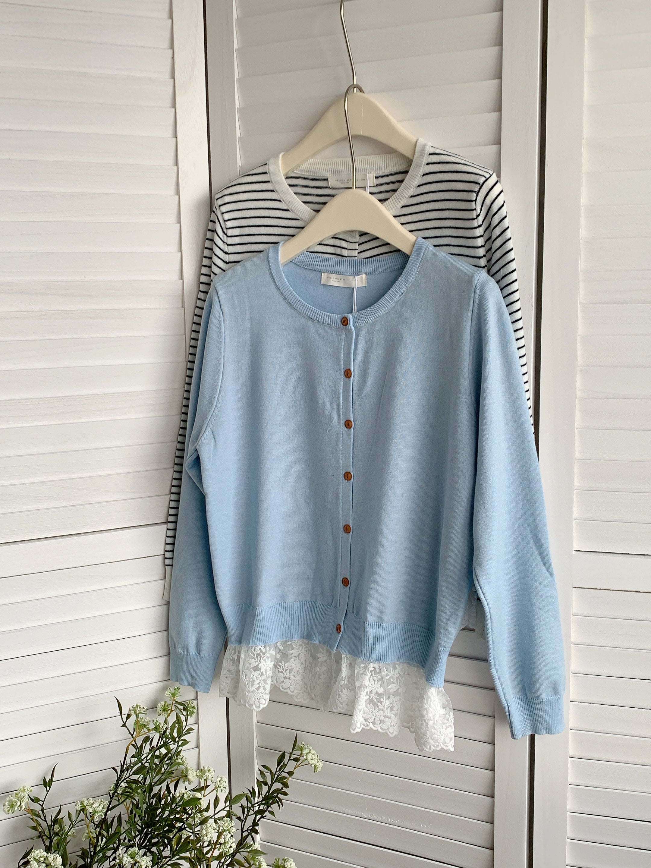 HELLO MILK TEE- 85394 拼接小衫