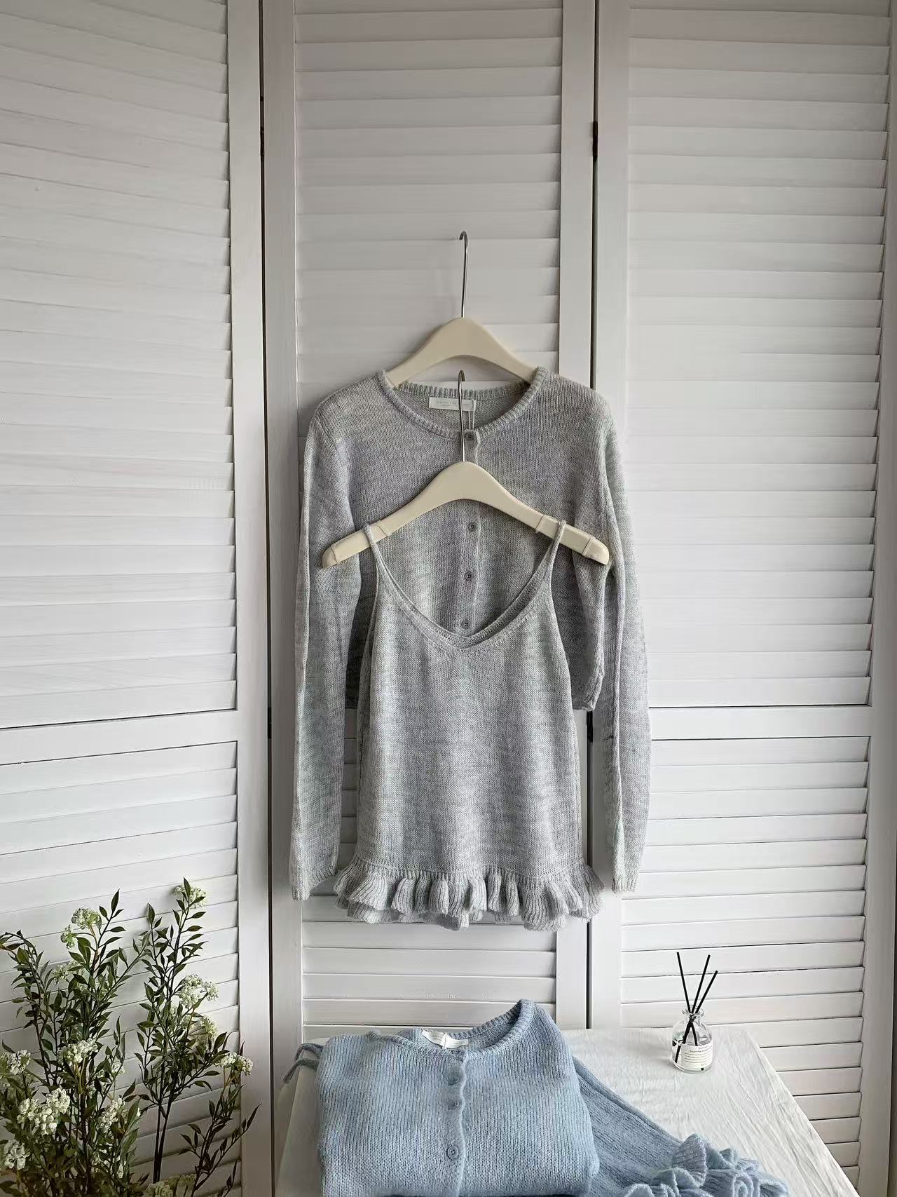 HELLO MILK TEE- 85416 木耳邊套裝