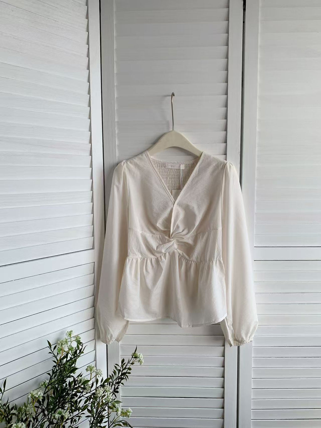 HELLO MILK TEE- 85419  褶皺小衫