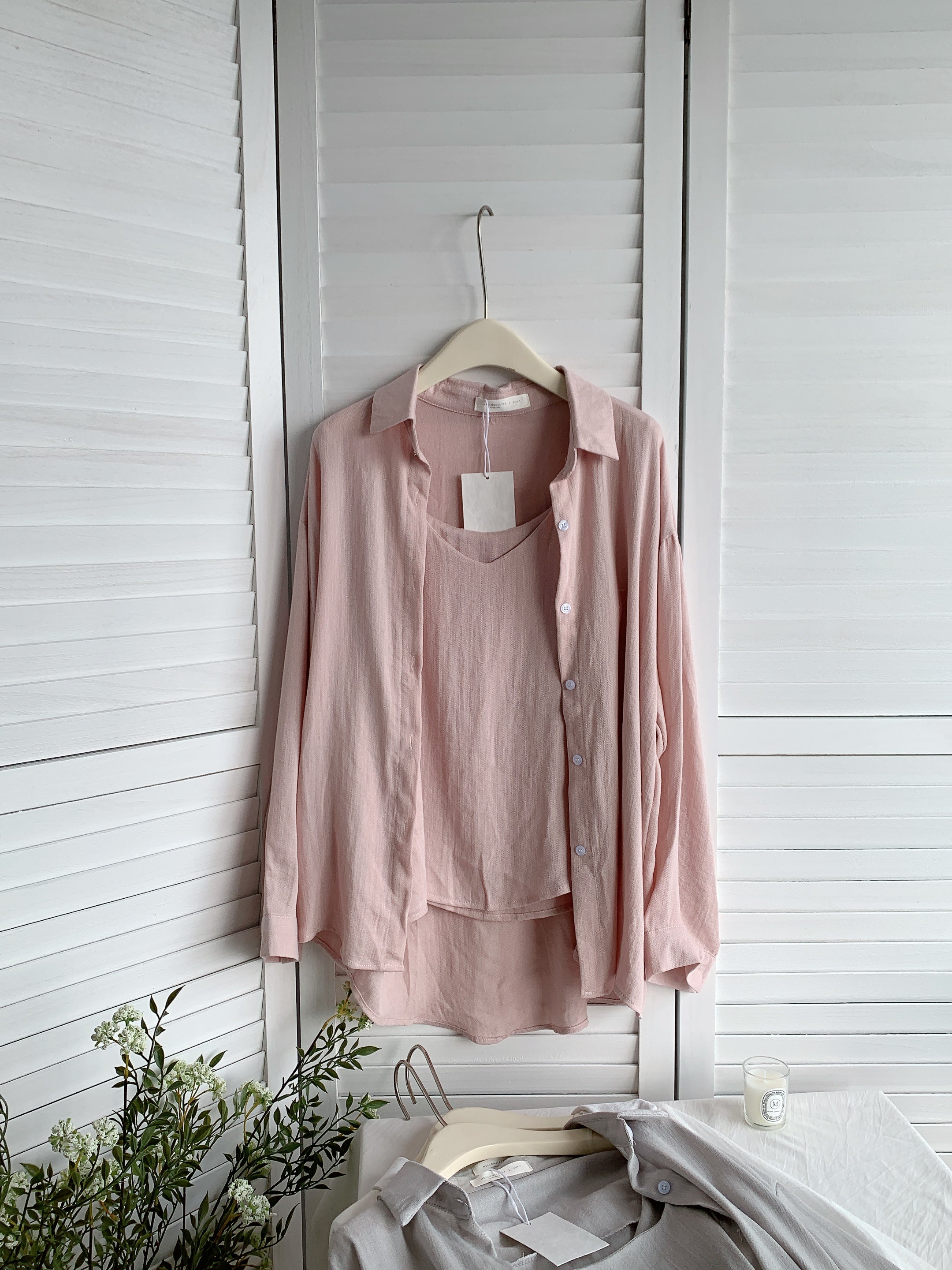 HELLO MILK TEE- 85459 長袖兩件套
