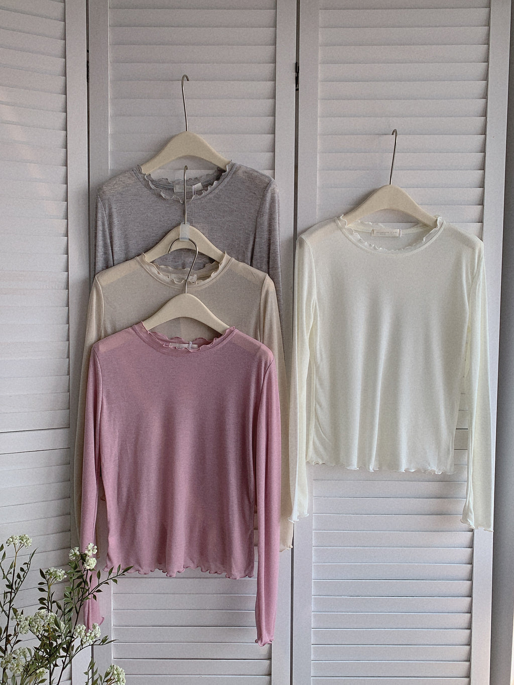 HELLO MILK TEE- 85511 木耳邊上衣