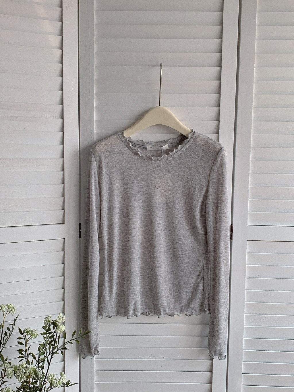 HELLO MILK TEE- 85511 木耳邊上衣