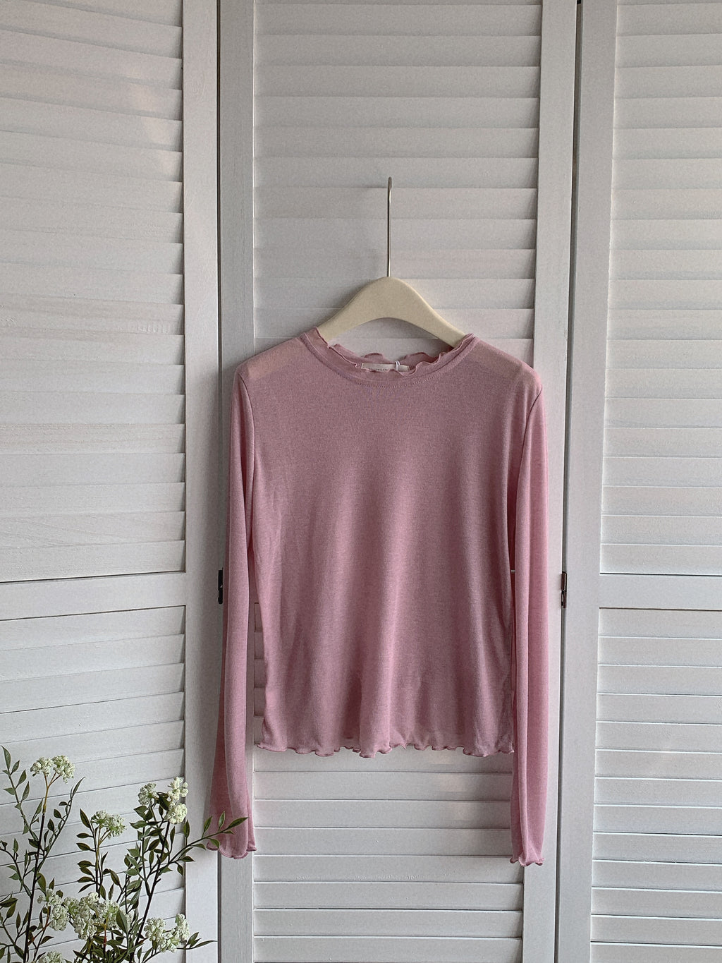 HELLO MILK TEE- 85511 木耳邊上衣