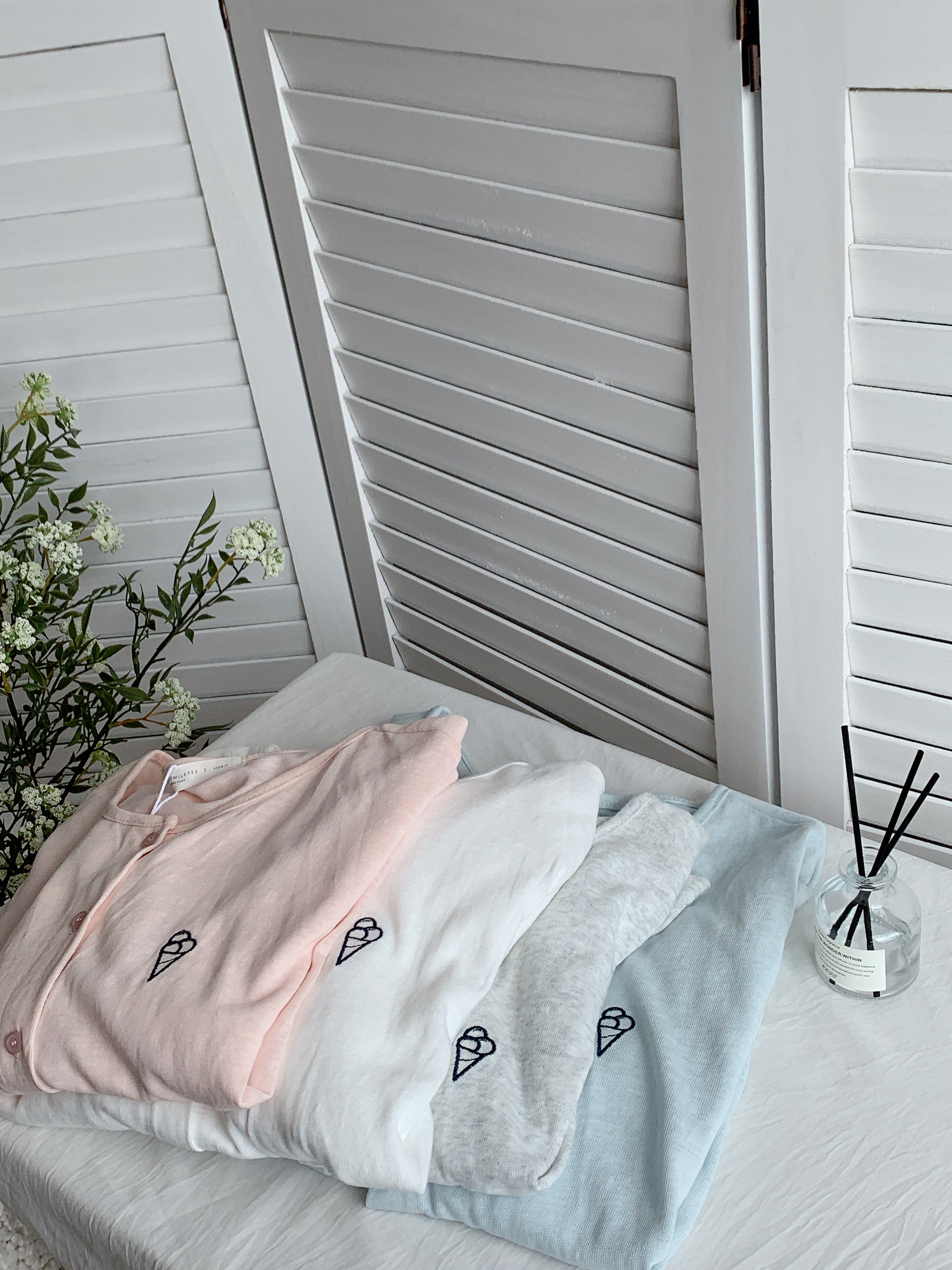 HELLO MILK TEE- 85453 刺繡開衫